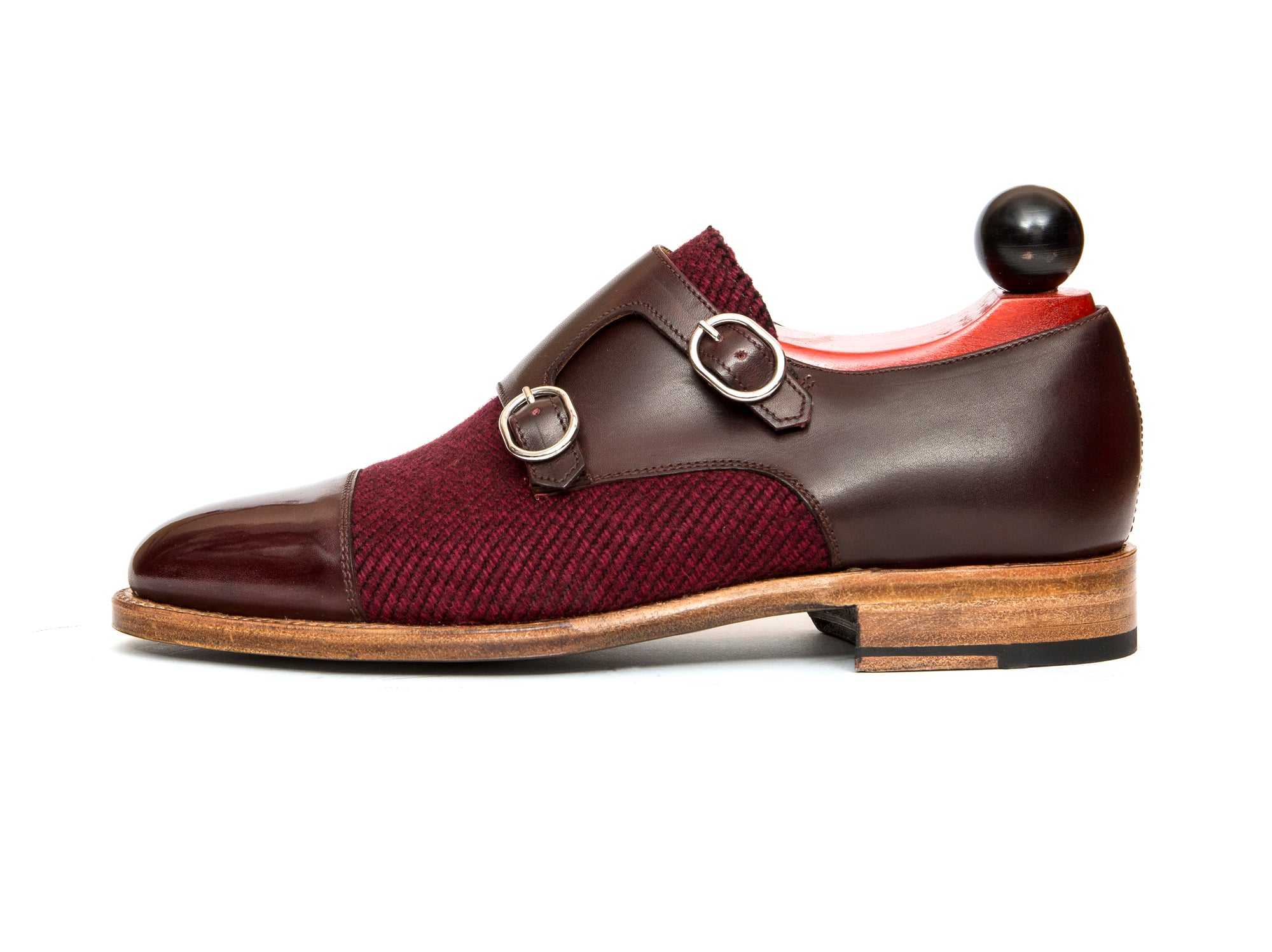 Kent - MTO - Burgundy Calf / Red Poulsbo - TMG Last - Natural Single Leather Sole