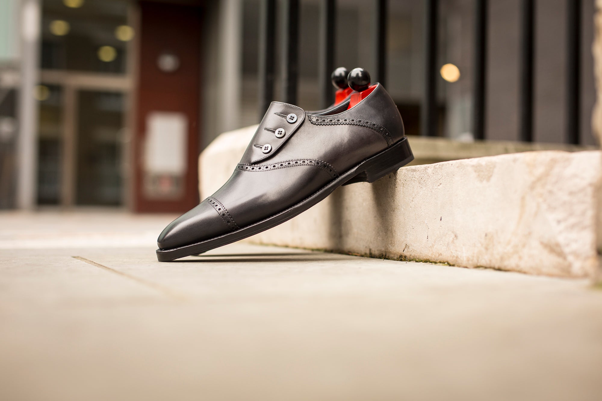 Cyril - MTO - Shaded Black Calf / Shaded Grey Calf - MGF Last - Single Leather Sole