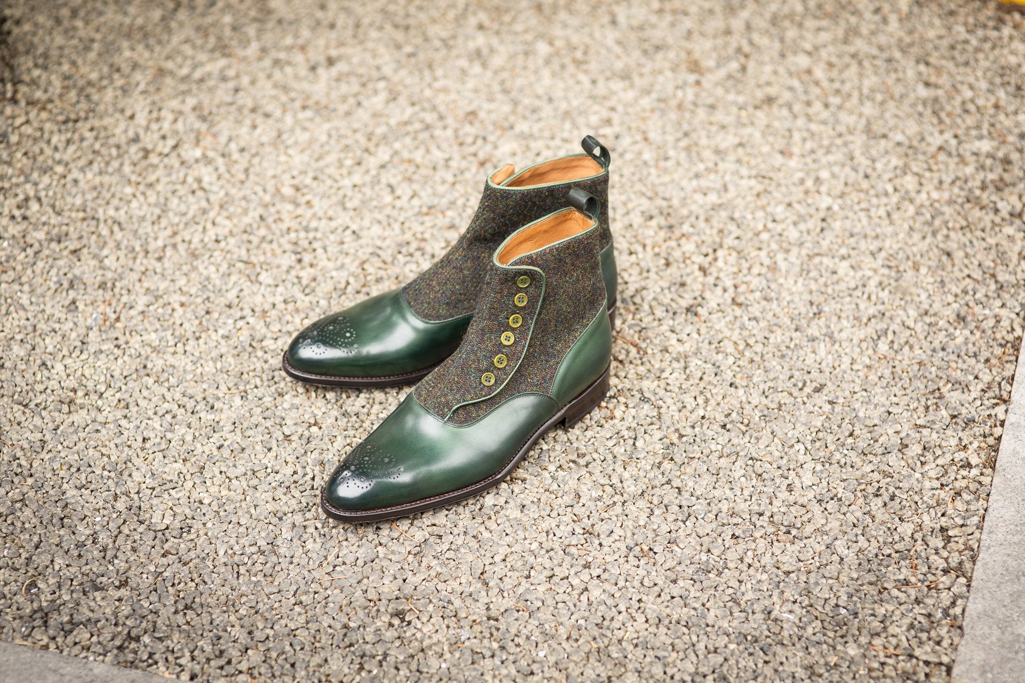 Westlake - MTO - Forest Green Calf / Moss Green Medley Tweed - NGT Last - Single Leather Sole