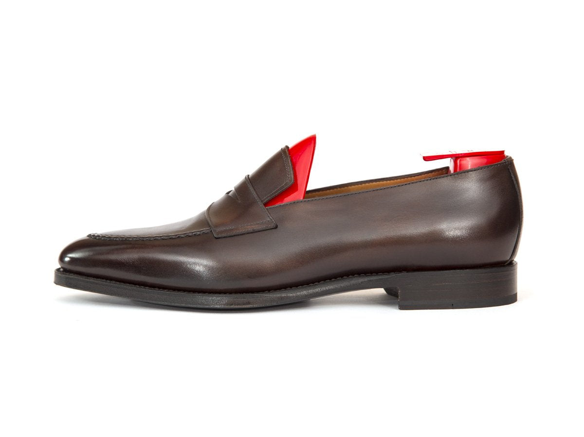 Jeon - MTO - Antique Brown Calf - TMG Last - Single Leather Sole-Made To Order Penny Loafer Half Strap-J.FitzPatrick Footwear