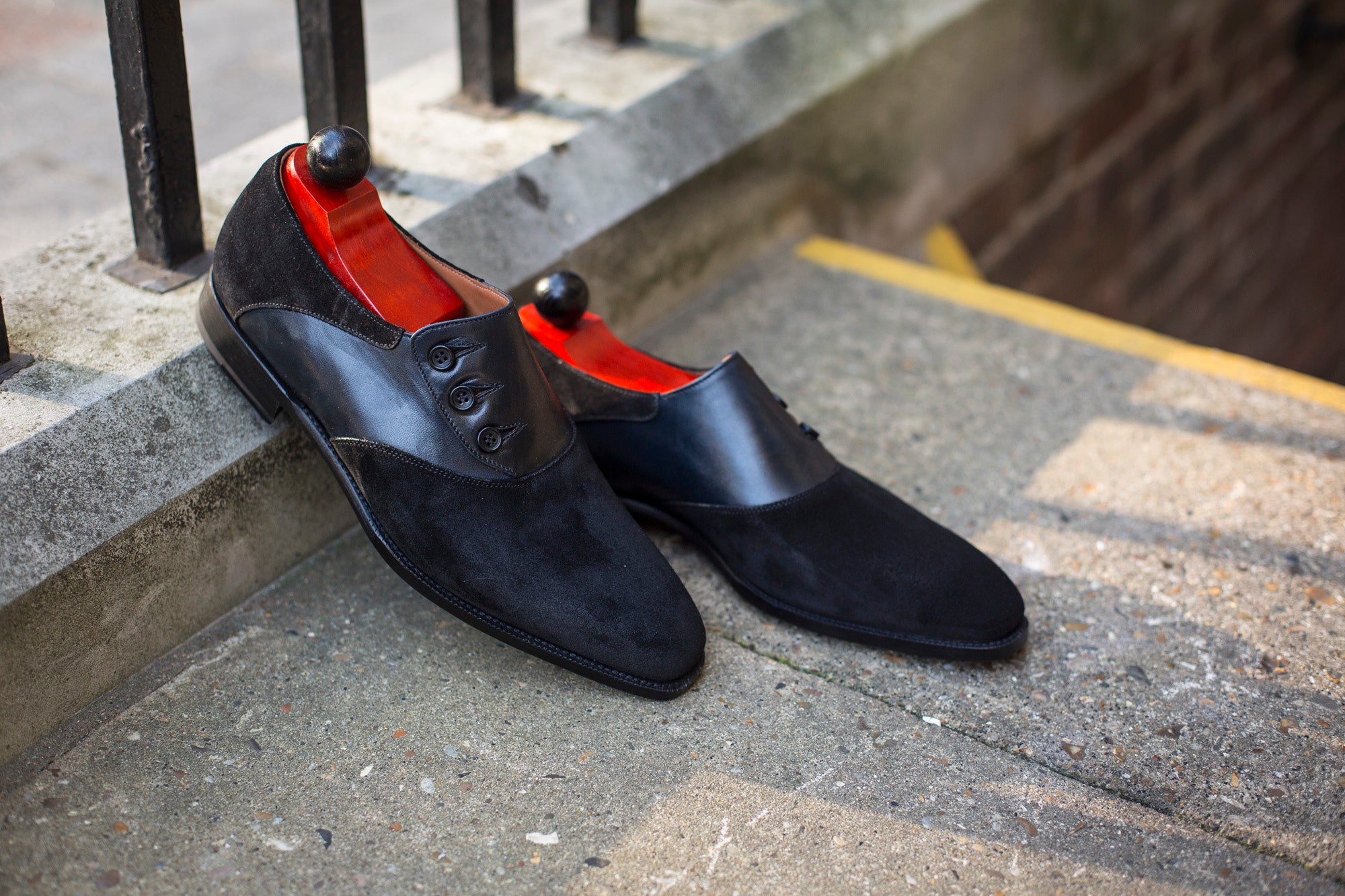 Aurora - MTO - Black Suede / Navy Soft Calf - LPB Last - Single Leather Sole