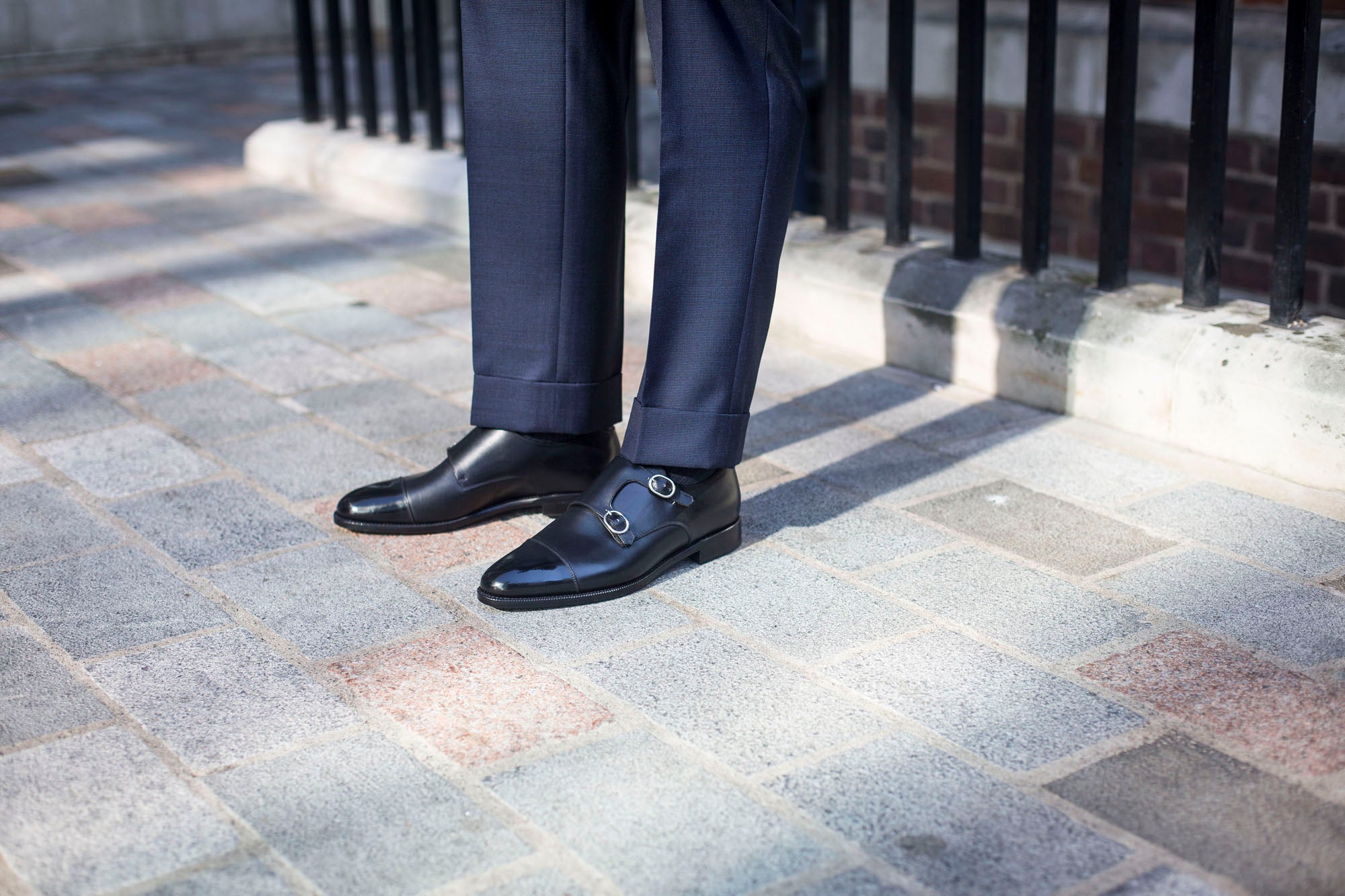 Kent - MTO - Black Calf-Made To Order Double Monkstrap Cap Toe-J.FitzPatrick Footwear