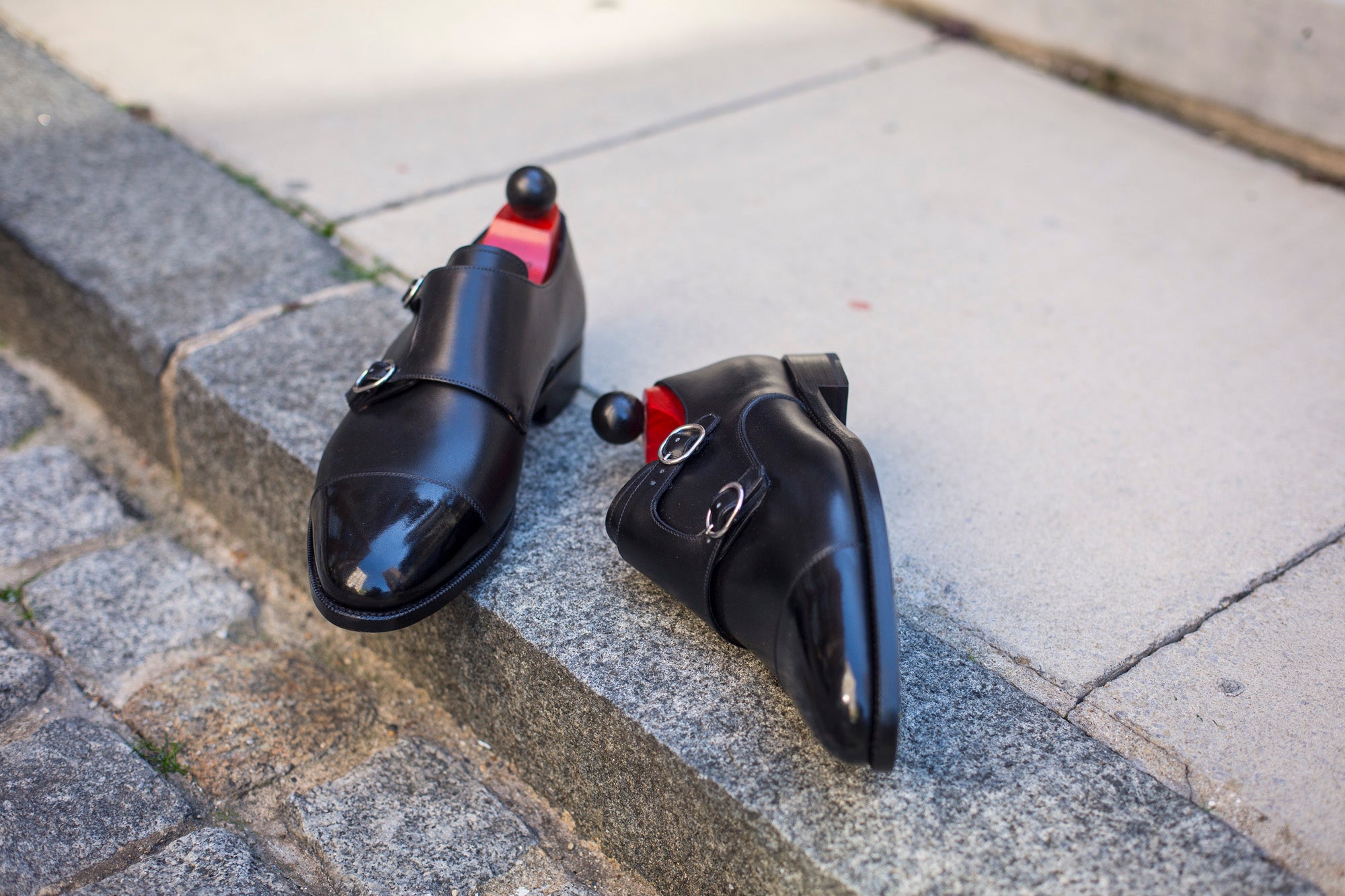 Kent - MTO - Black Calf-Made To Order Double Monkstrap Cap Toe-J.FitzPatrick Footwear