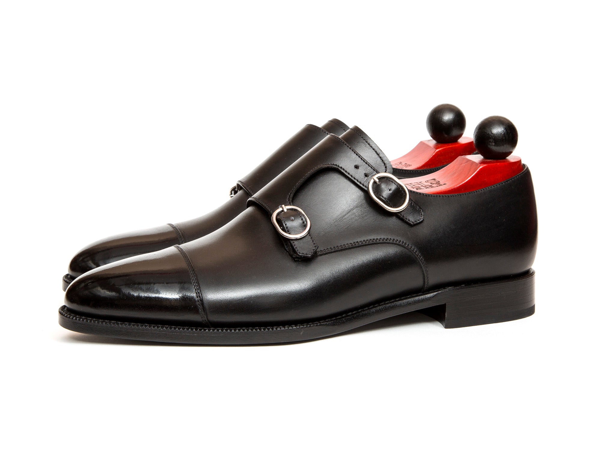 Kent - MTO - Black Calf-Made To Order Double Monkstrap Cap Toe-J.FitzPatrick Footwear