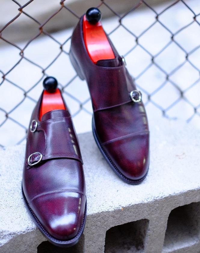 Kent - MTO - Sangria Calf-Made To Order Double Monkstrap Cap Toe-J.FitzPatrick Footwear