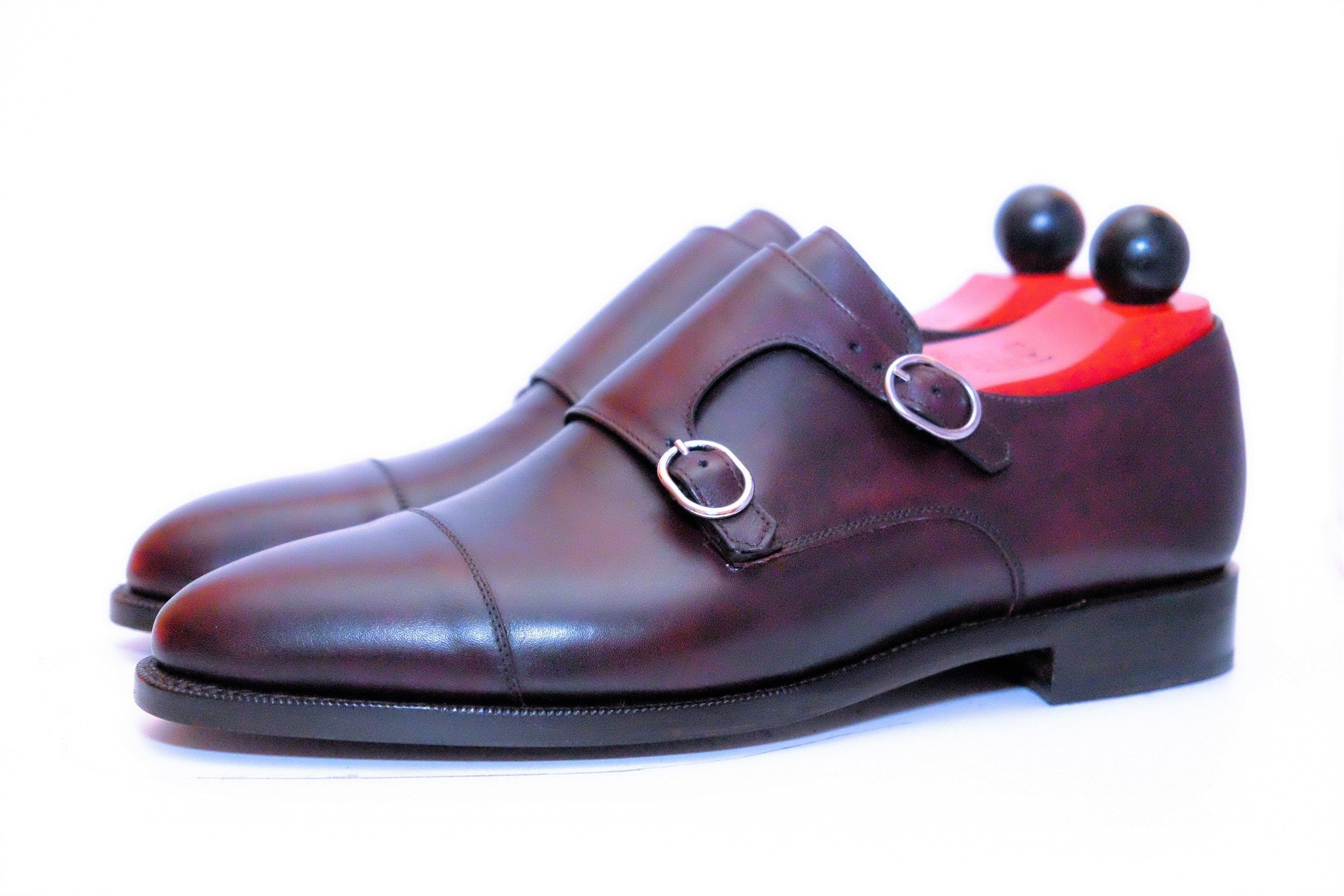 Kent - MTO - Sangria Calf-Made To Order Double Monkstrap Cap Toe-J.FitzPatrick Footwear