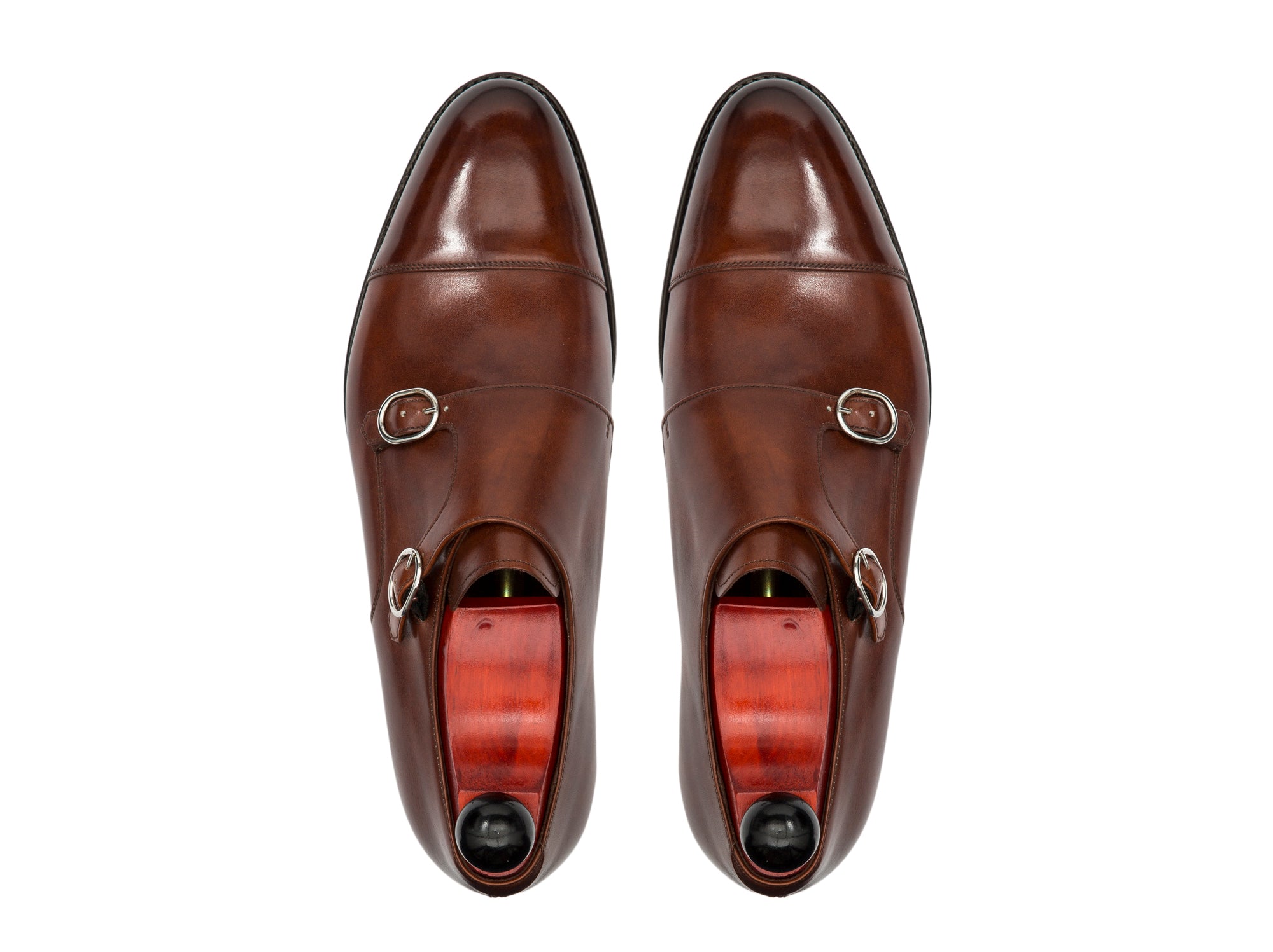 Kent - MTO - Walnut Museum Calf - TMG Last - Single Leather Sole-Made To Order Double Monkstrap Cap Toe-J.FitzPatrick Footwear