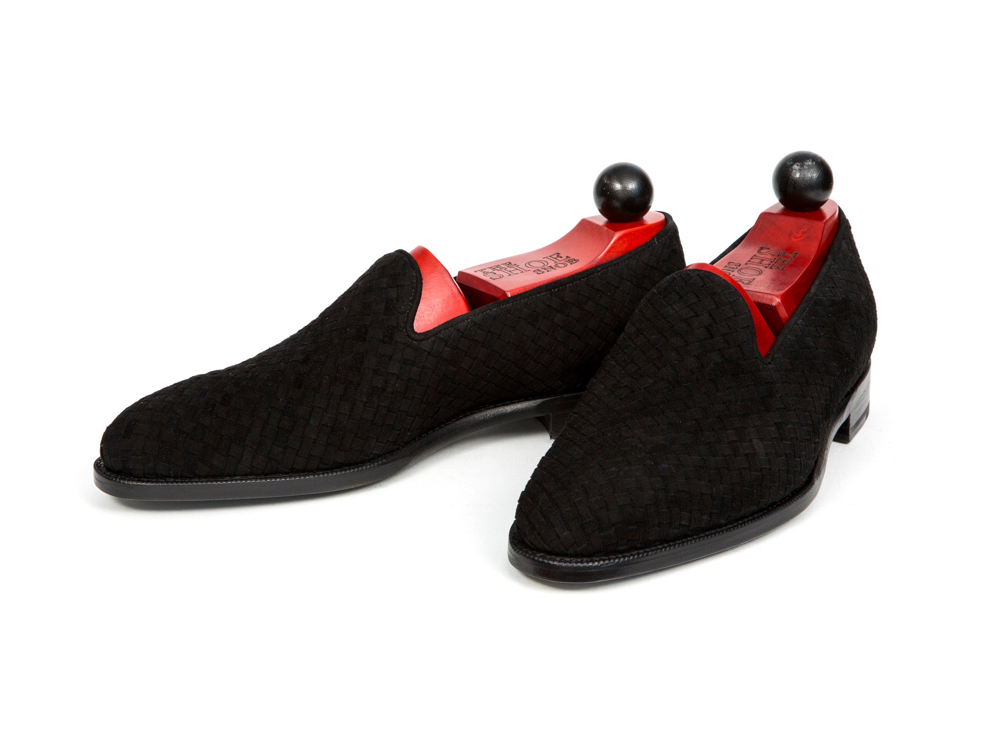 Laurelhurst II - MTO - Braided Black Suede - TMG Last - Single Leather Sole-Made To Order Slipper Loafer-J.FitzPatrick Footwear