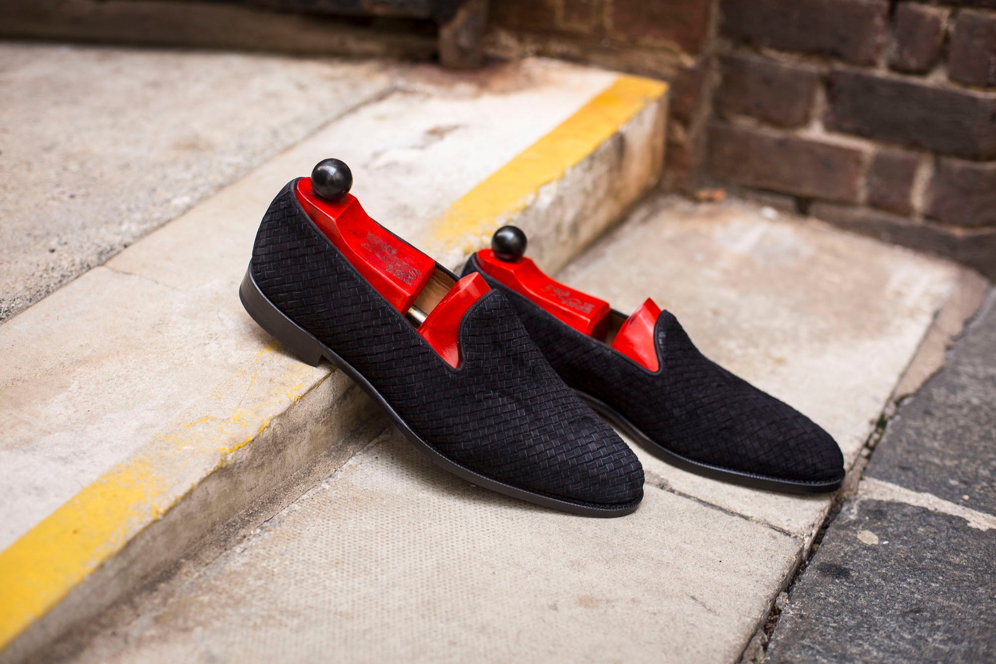 Laurelhurst II - MTO - Braided Black Suede - TMG Last - Single Leather Sole-Made To Order Slipper Loafer-J.FitzPatrick Footwear