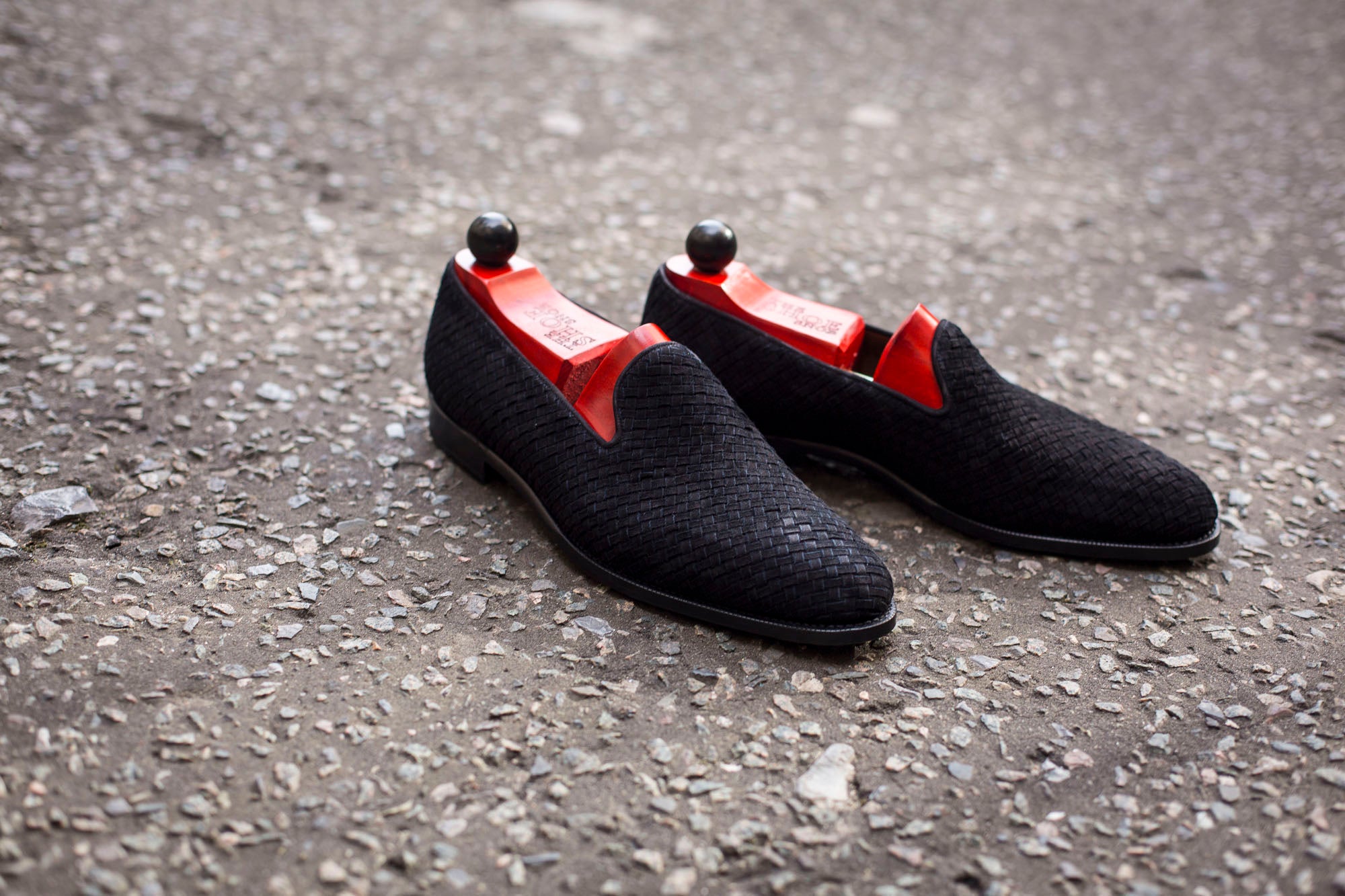 Laurelhurst II - MTO - Braided Black Suede - TMG Last - Single Leather Sole-Made To Order Slipper Loafer-J.FitzPatrick Footwear