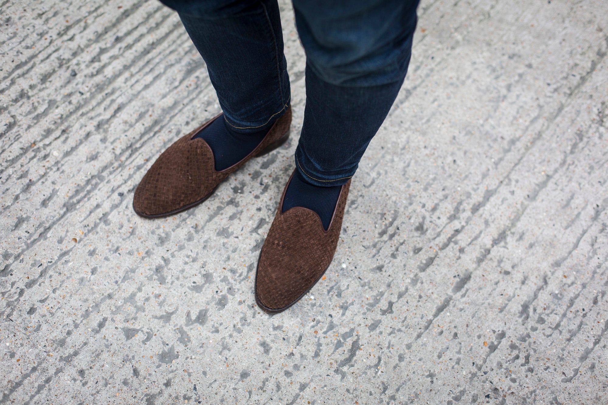 Laurelhurst II - MTO - Braided Dark Brown Suede - TMG Last - Single Leather Sole-Made To Order Slipper Loafer-J.FitzPatrick Footwear