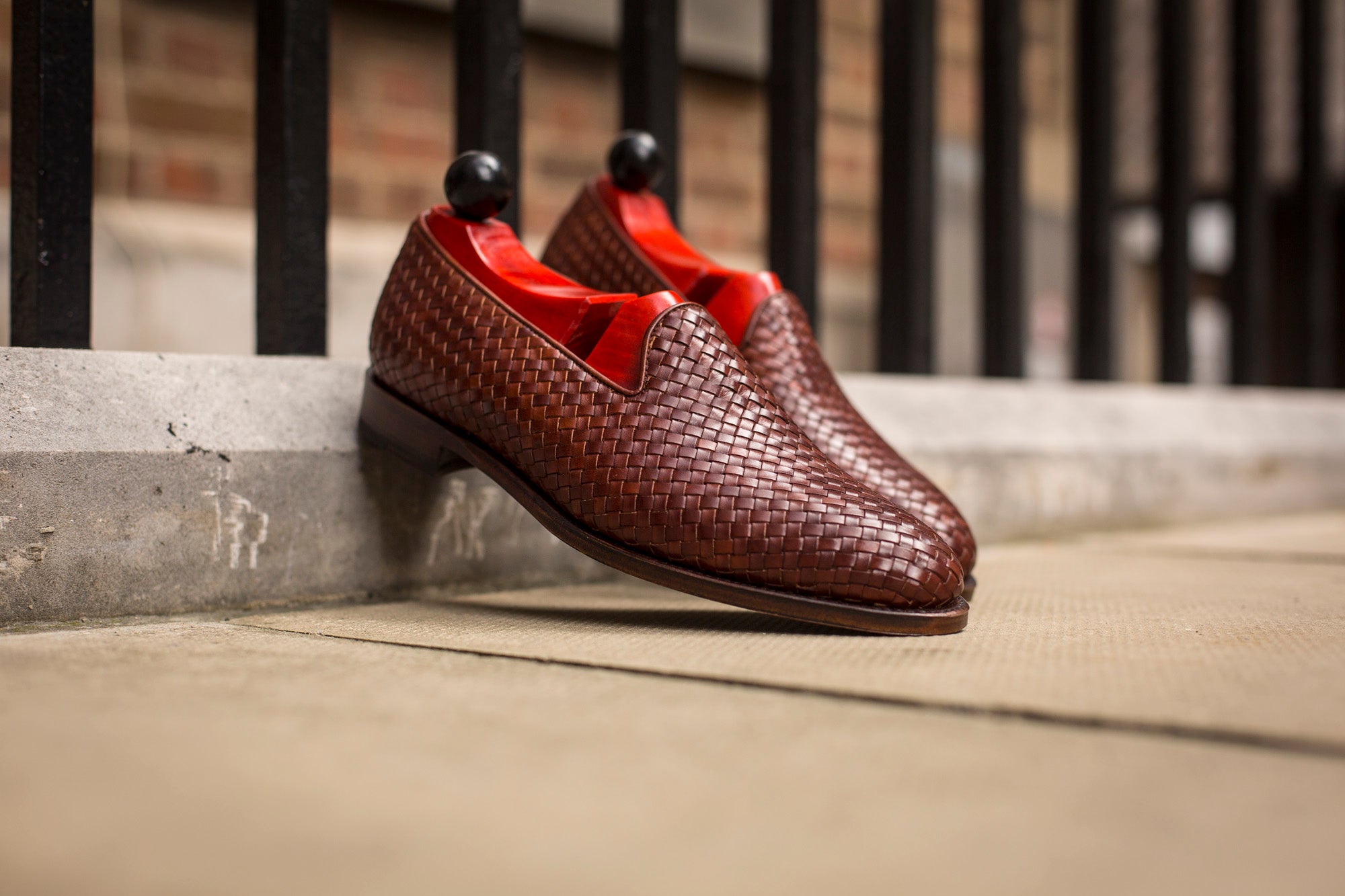 Laurelhurst II - MTO - Braided Gold Museum Calf - TMG Last - Antique Single Leather Sole-Made To Order Slipper Loafer-J.FitzPatrick Footwear