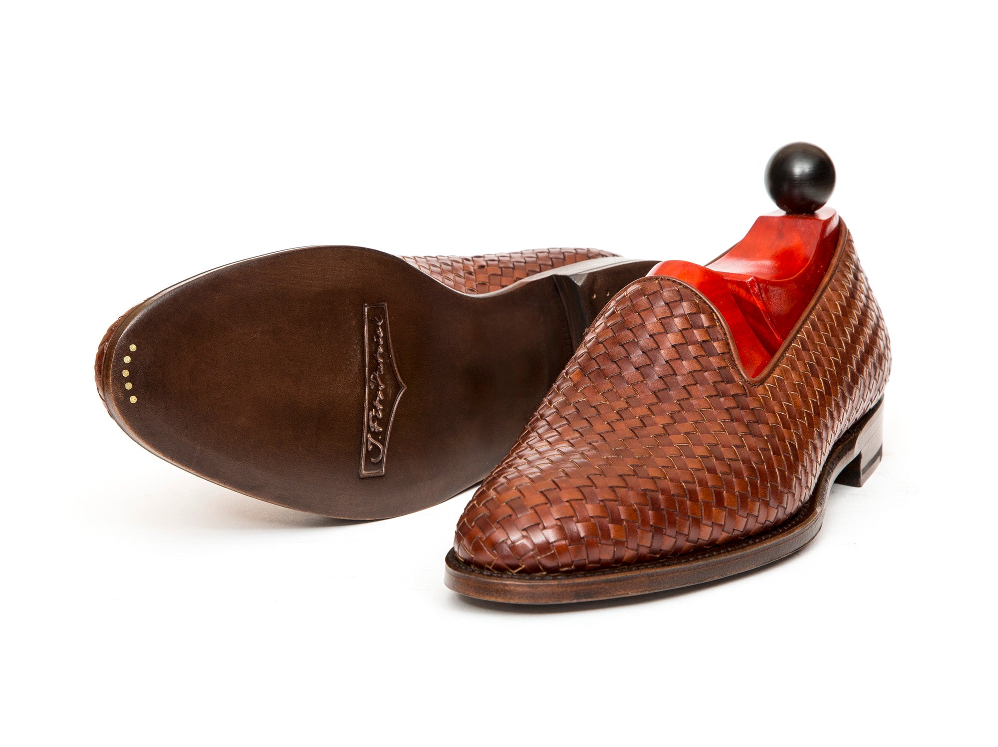 Laurelhurst II - MTO - Braided Gold Museum Calf - TMG Last - Antique Single Leather Sole-Made To Order Slipper Loafer-J.FitzPatrick Footwear