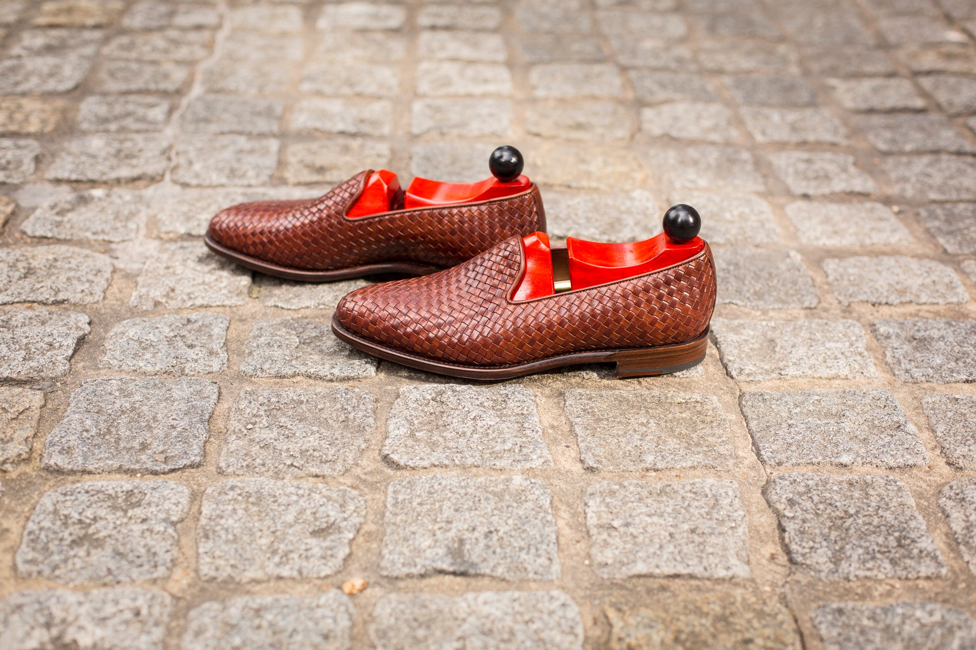 Laurelhurst II - MTO - Braided Gold Museum Calf - TMG Last - Antique Single Leather Sole-Made To Order Slipper Loafer-J.FitzPatrick Footwear
