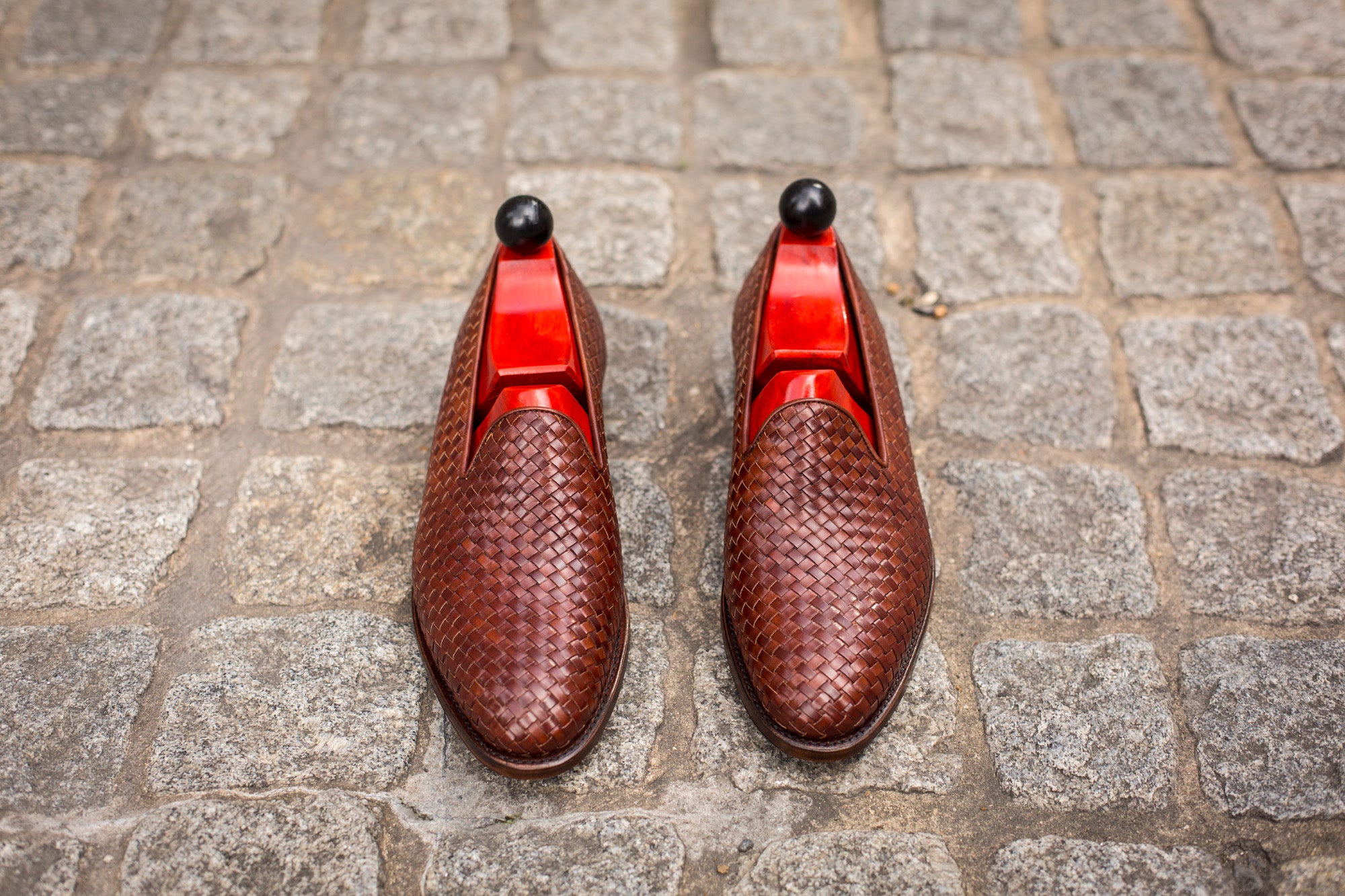 Laurelhurst II - MTO - Braided Gold Museum Calf - TMG Last - Antique Single Leather Sole-Made To Order Slipper Loafer-J.FitzPatrick Footwear