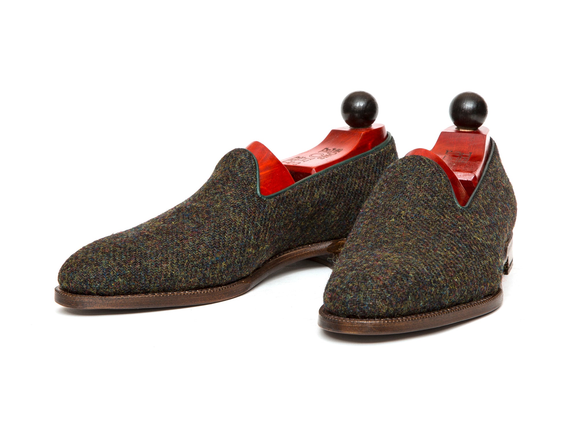 Laurelhurst II - MTO - Forest Medley Tweed - TMG Last - Antique Single Leather Sole-Made To Order Slipper Loafer-J.FitzPatrick Footwear