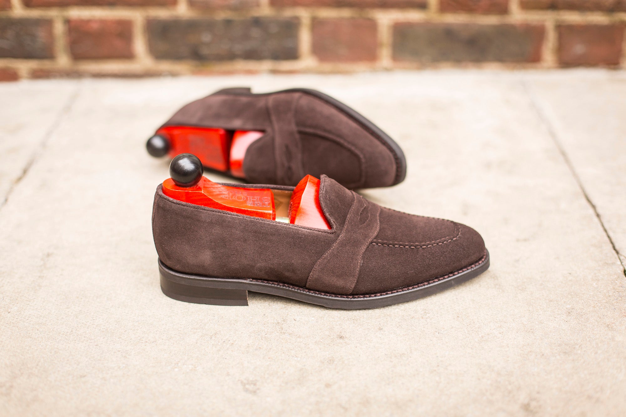 Madison - MTO - Bitter Chocolate Suede - LPB Last - City Rubber Sole-Made To Order Penny Loafer Full Strap-J.FitzPatrick Footwear