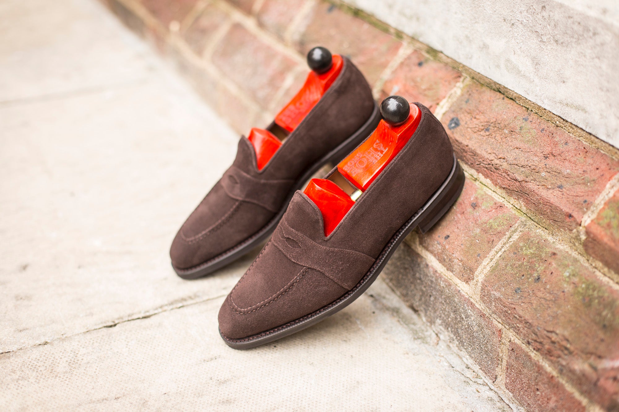 Madison - MTO - Bitter Chocolate Suede - LPB Last - City Rubber Sole-Made To Order Penny Loafer Full Strap-J.FitzPatrick Footwear