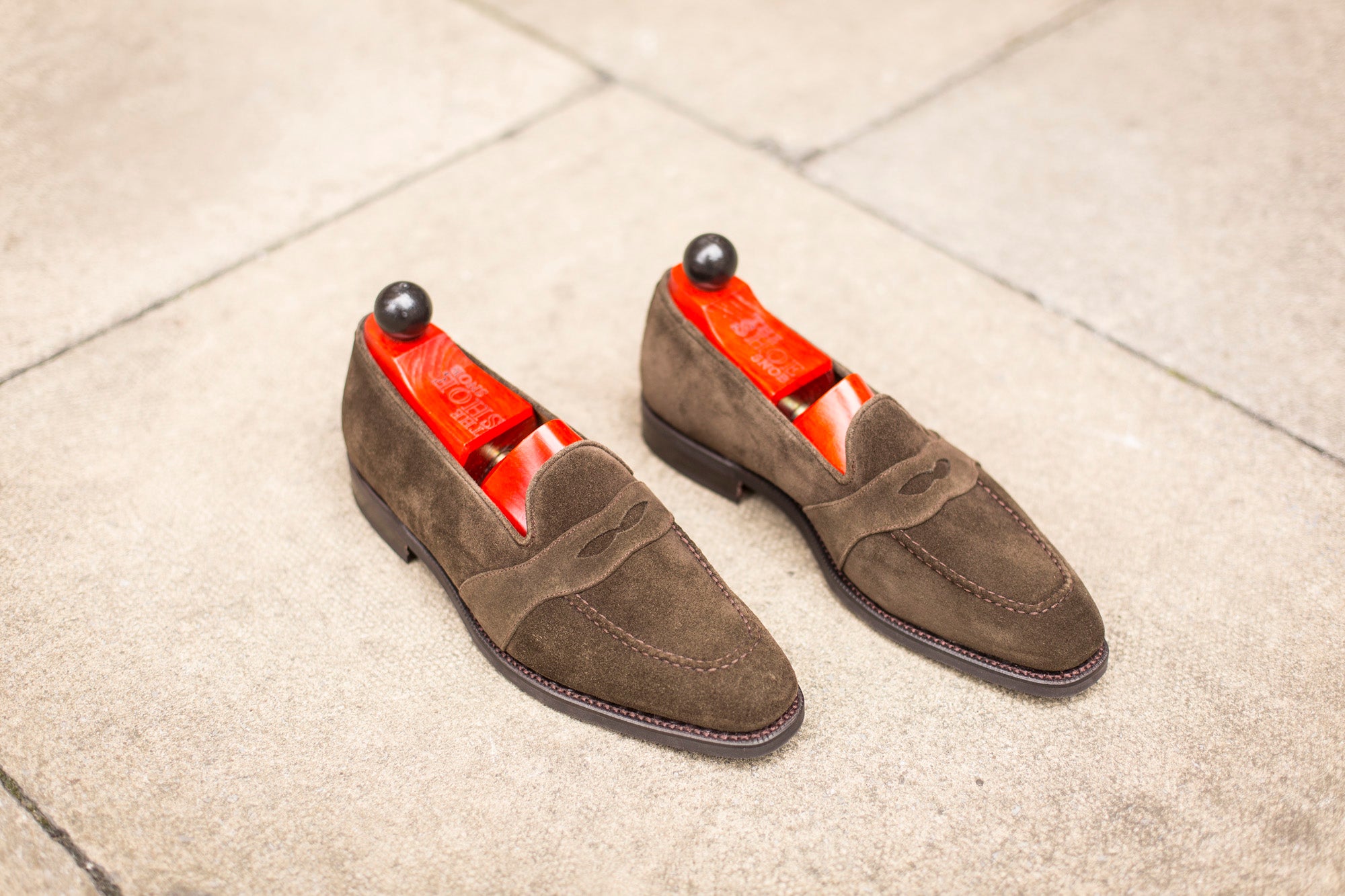 Madison - MTO - Moss Suede - LPB Last - City Rubber Sole-Made To Order Penny Loafer Full Strap-J.FitzPatrick Footwear
