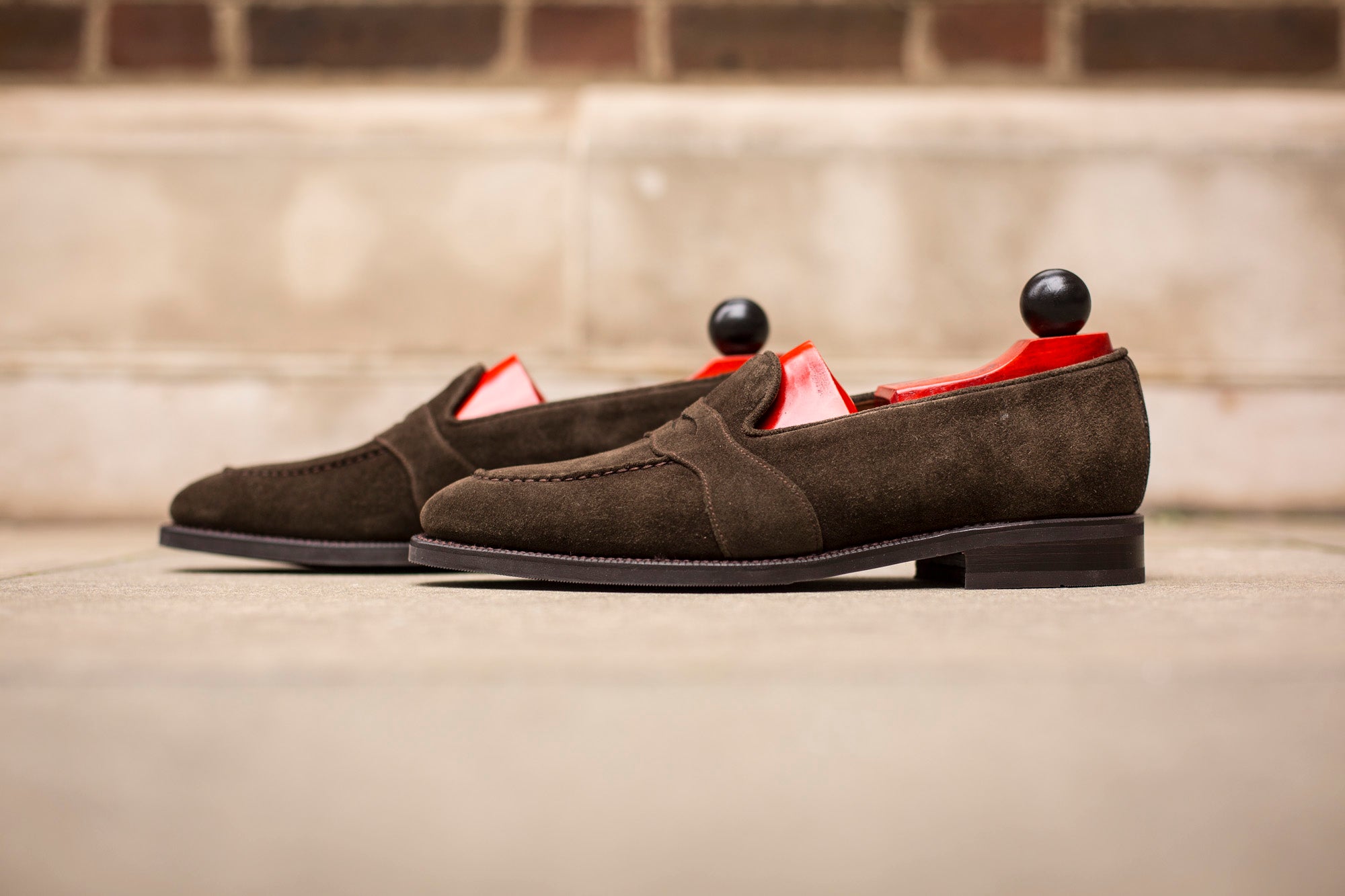 Madison - MTO - Moss Suede - LPB Last - City Rubber Sole-Made To Order Penny Loafer Full Strap-J.FitzPatrick Footwear
