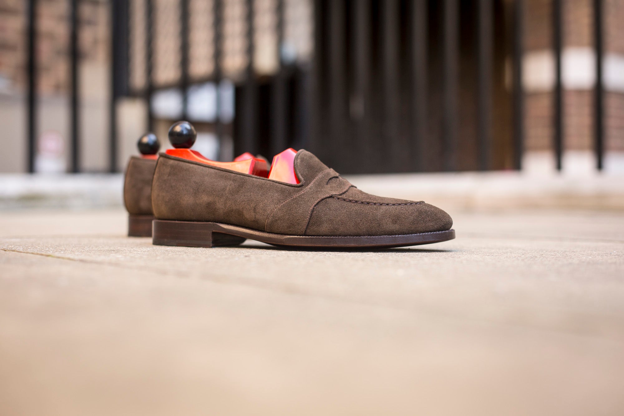 Madison - MTO - Moss Suede - LPB Last - Single Leather Sole-Made To Order Penny Loafer Full Strap-J.FitzPatrick Footwear
