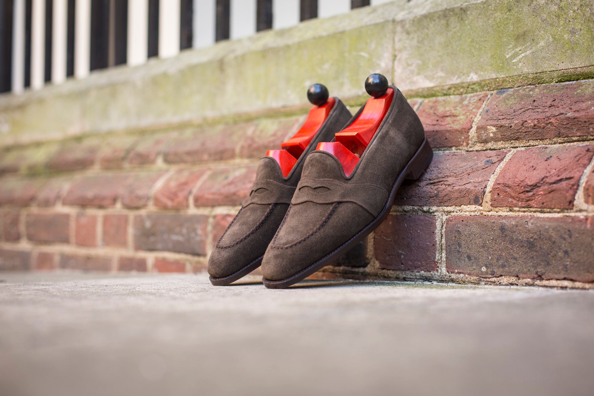 Madison - MTO - Moss Suede - LPB Last - Single Leather Sole-Made To Order Penny Loafer Full Strap-J.FitzPatrick Footwear