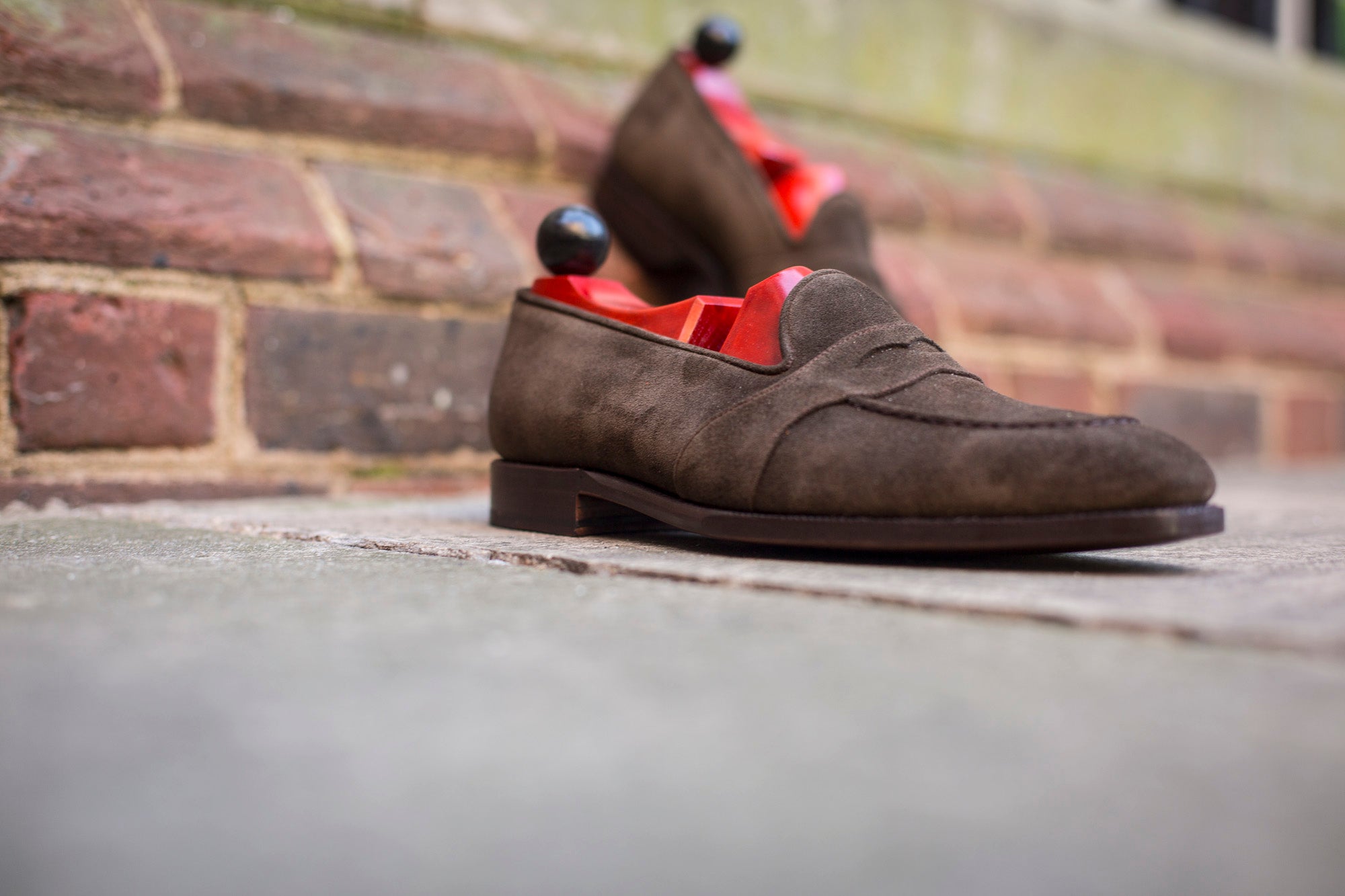 Madison - MTO - Moss Suede - LPB Last - Single Leather Sole-Made To Order Penny Loafer Full Strap-J.FitzPatrick Footwear