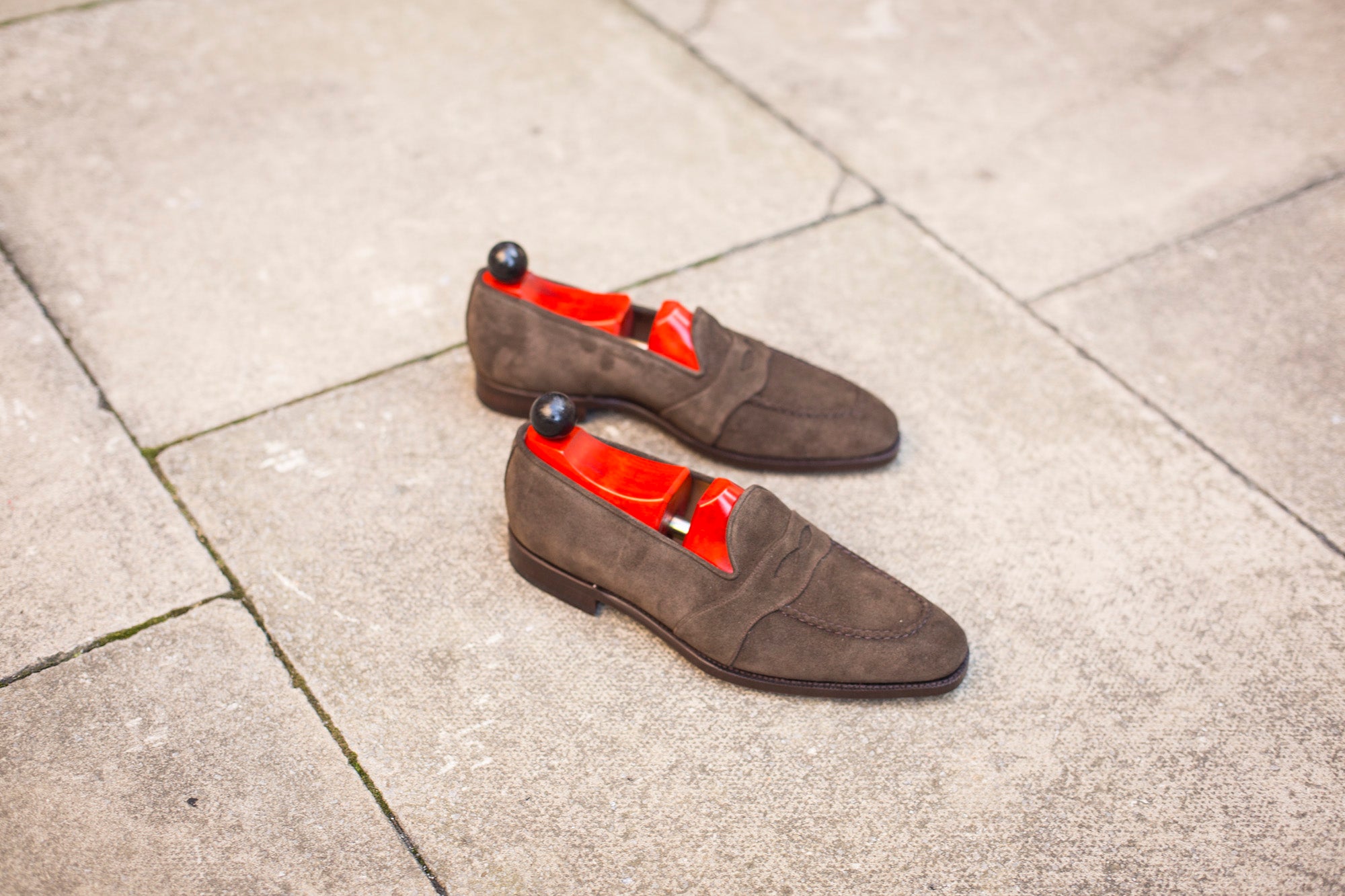 Madison - MTO - Moss Suede - LPB Last - Single Leather Sole-Made To Order Penny Loafer Full Strap-J.FitzPatrick Footwear