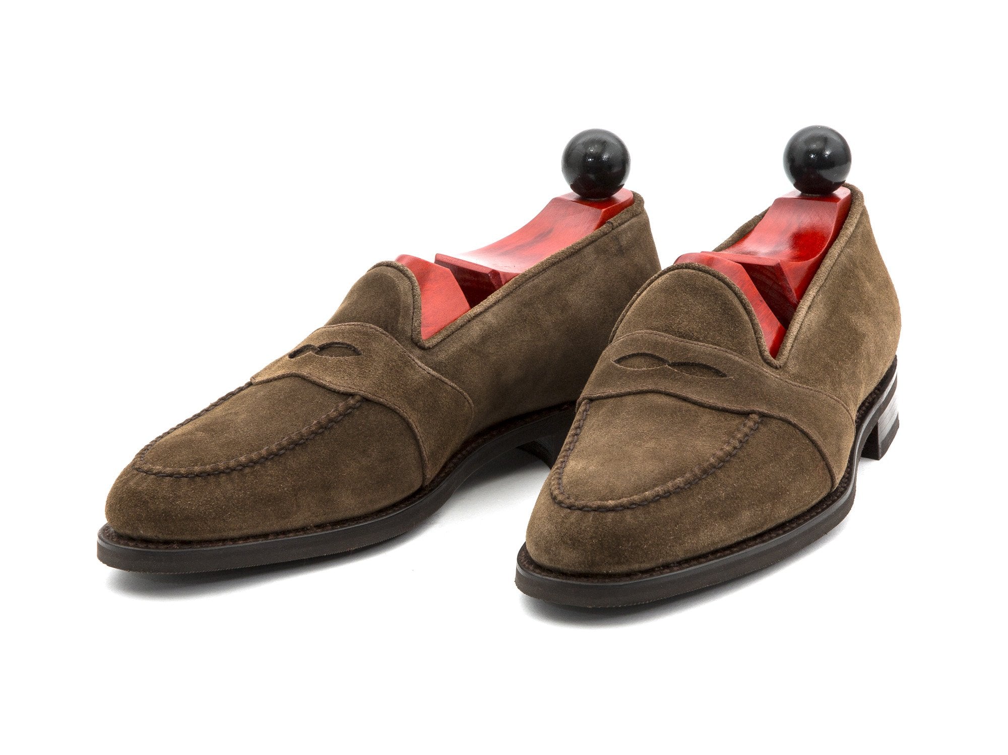 Madison - MTO - Taupe Suede - TMG Last - City Rubber Sole-Made To Order Penny Loafer Full Strap-J.FitzPatrick Footwear