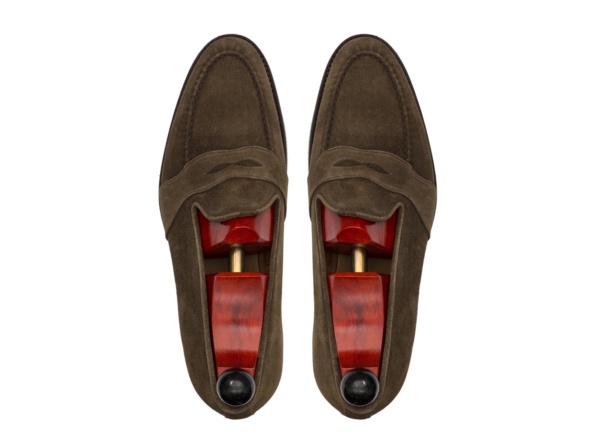 Madison - MTO - Taupe Suede - TMG Last - City Rubber Sole-Made To Order Penny Loafer Full Strap-J.FitzPatrick Footwear