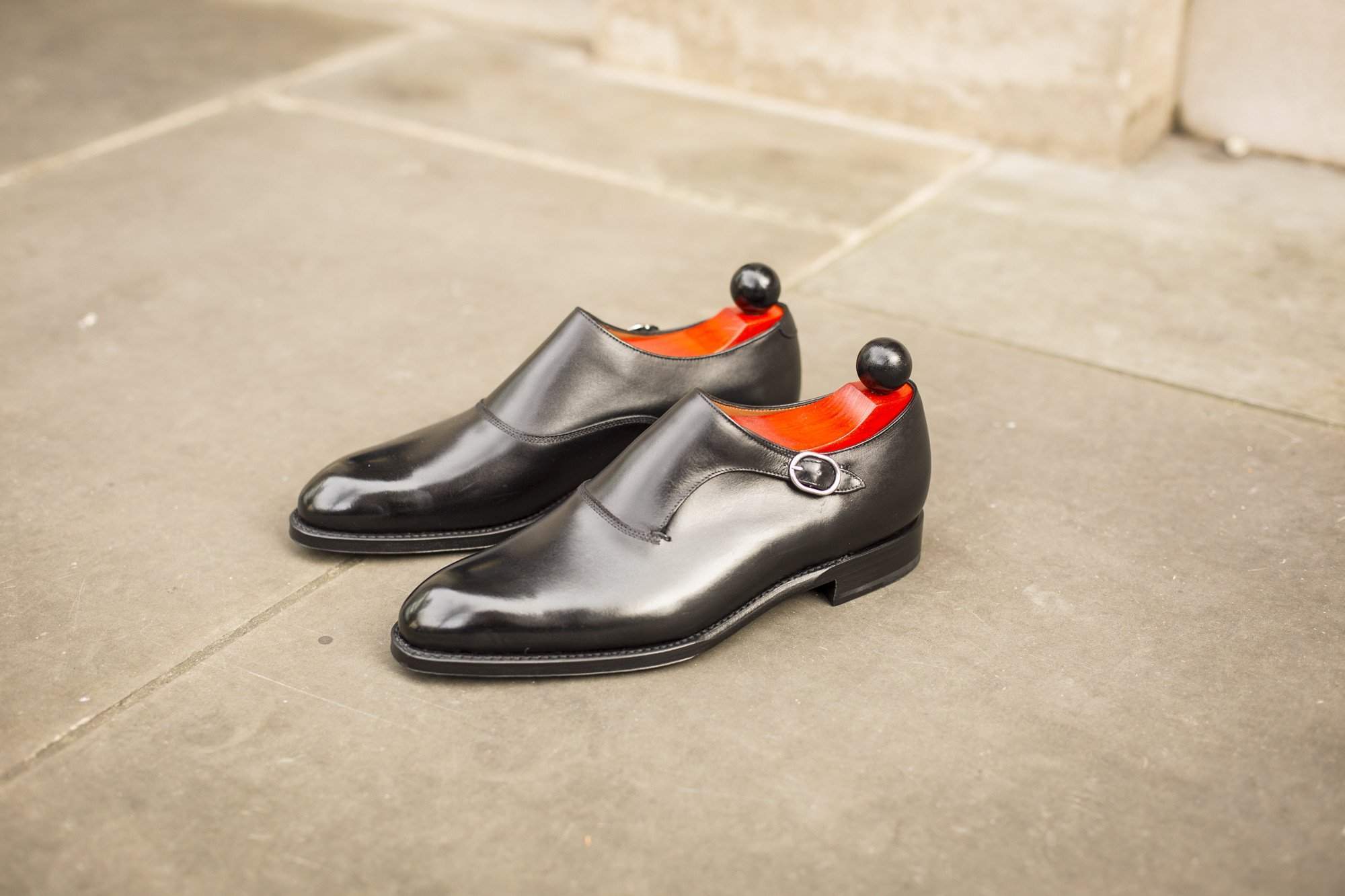 Madrona - MTO - Black Calf-Made To Order Single Monkstrap Plain Toe-J.FitzPatrick Footwear