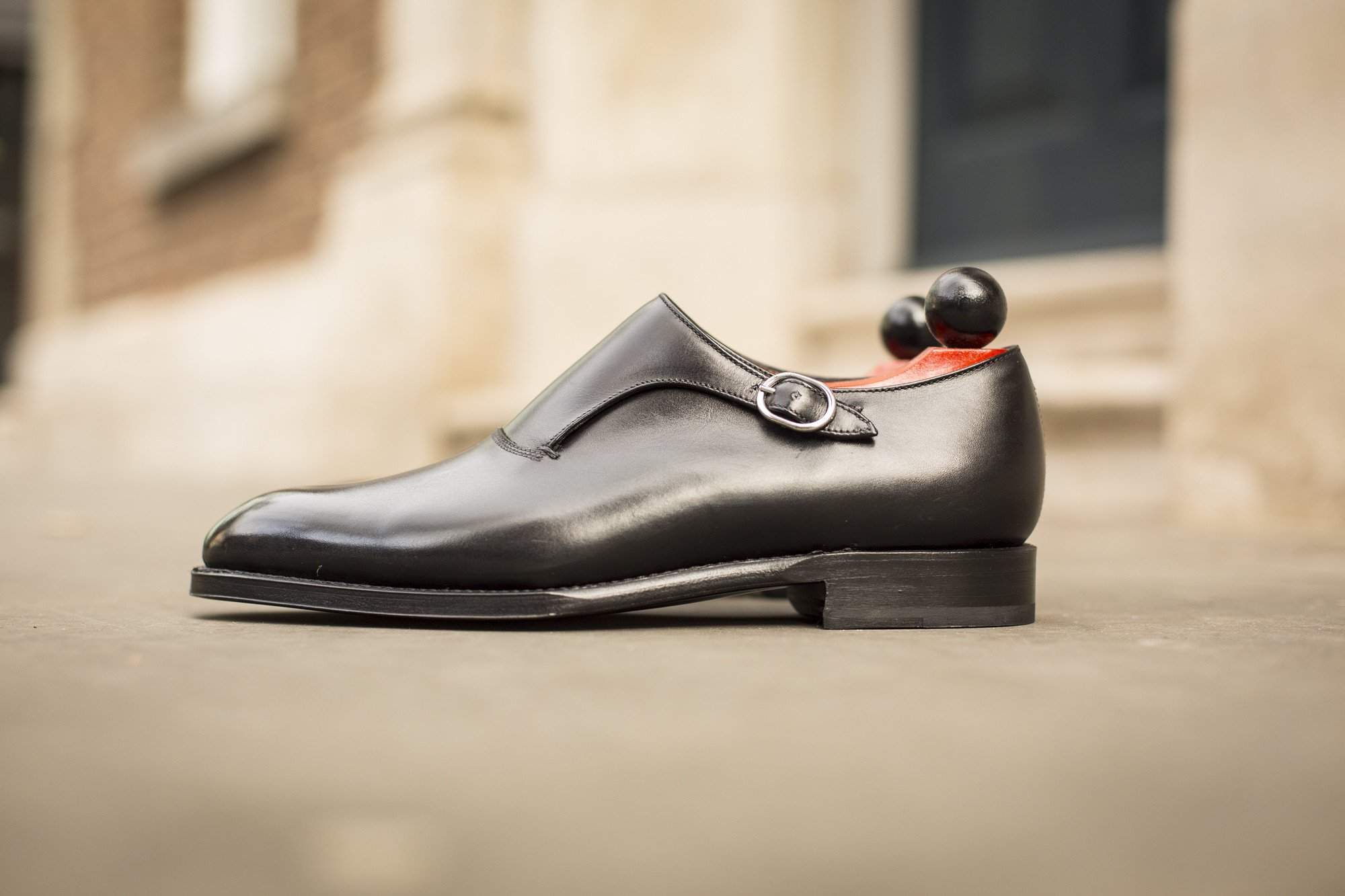 Madrona - MTO - Black Calf-Made To Order Single Monkstrap Plain Toe-J.FitzPatrick Footwear