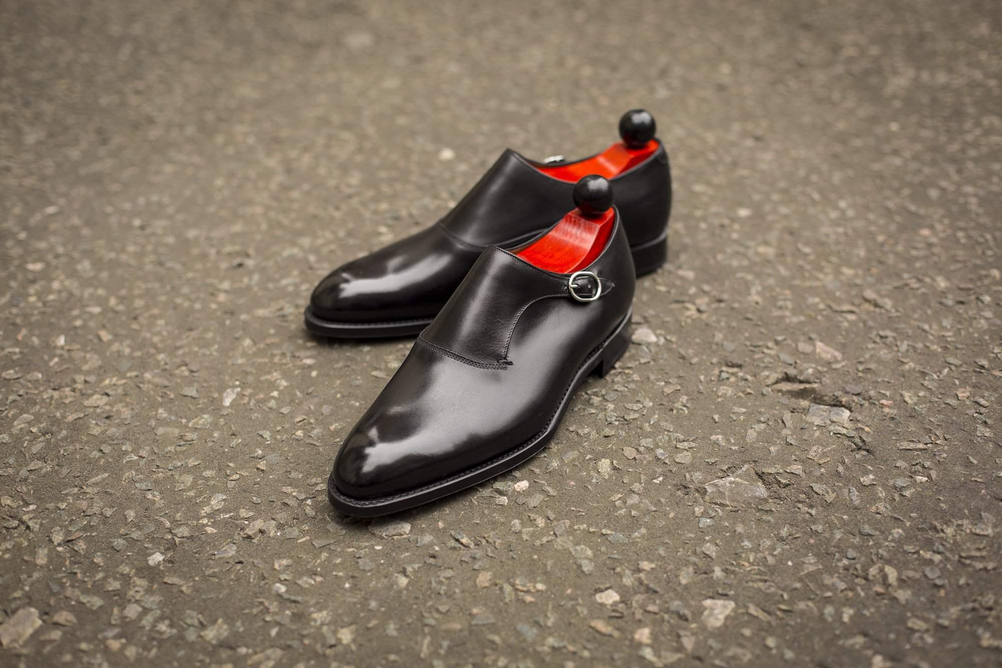 Madrona - MTO - Black Calf-Made To Order Single Monkstrap Plain Toe-J.FitzPatrick Footwear