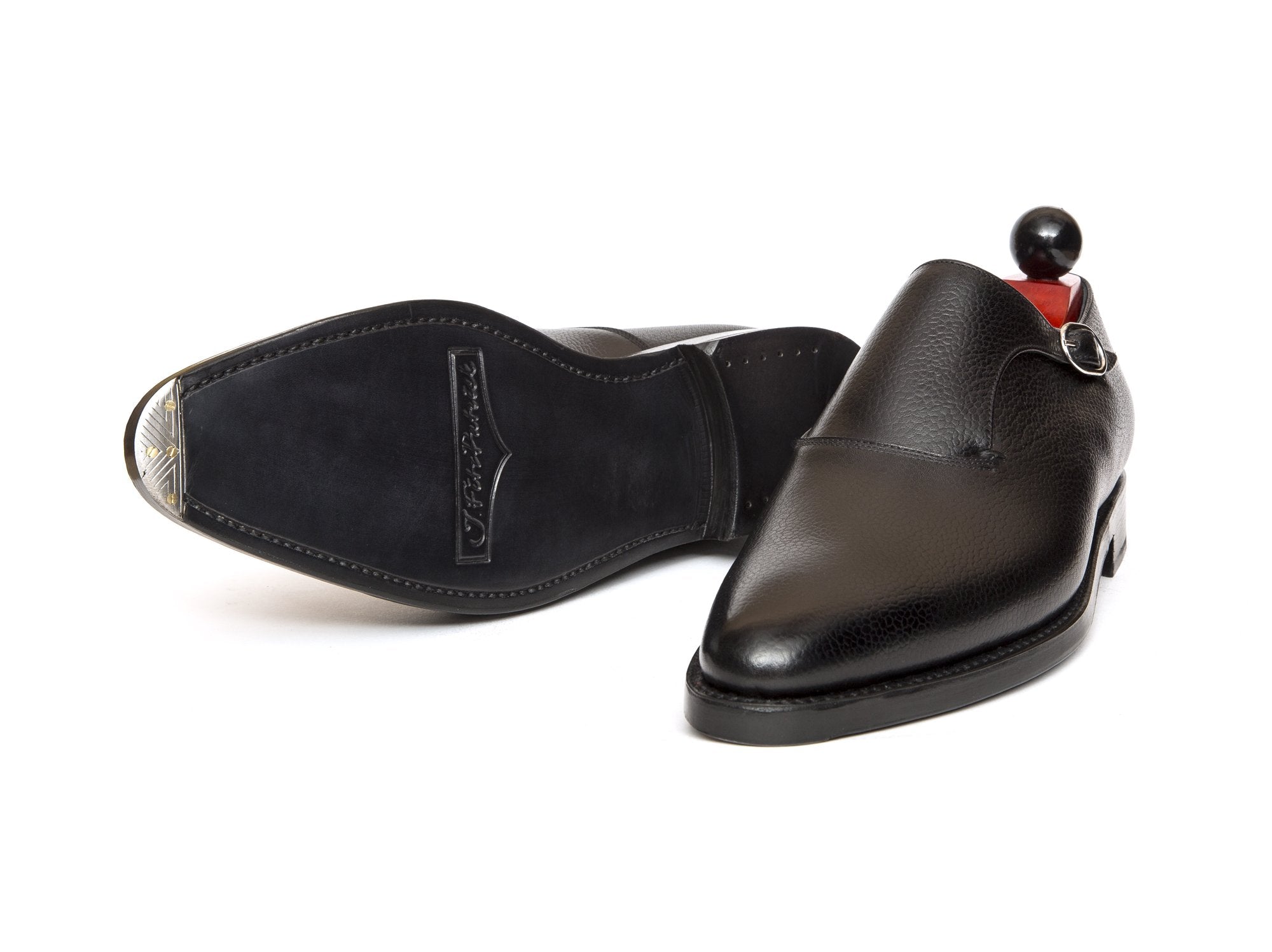 Madrona - MTO - Black Grain-Made To Order Single Monkstrap Plain Toe-J.FitzPatrick Footwear