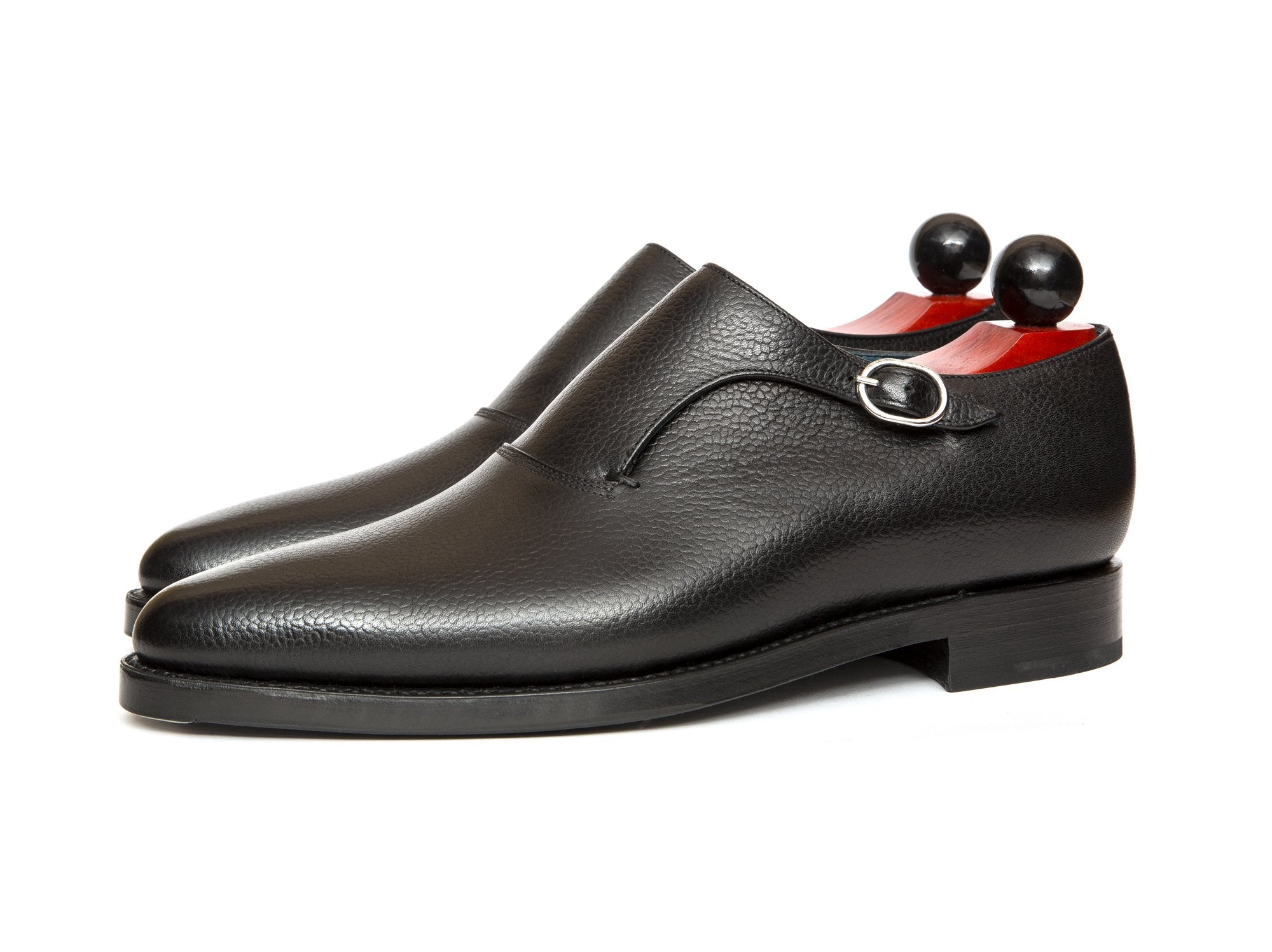 Madrona - MTO - Black Grain-Made To Order Single Monkstrap Plain Toe-J.FitzPatrick Footwear