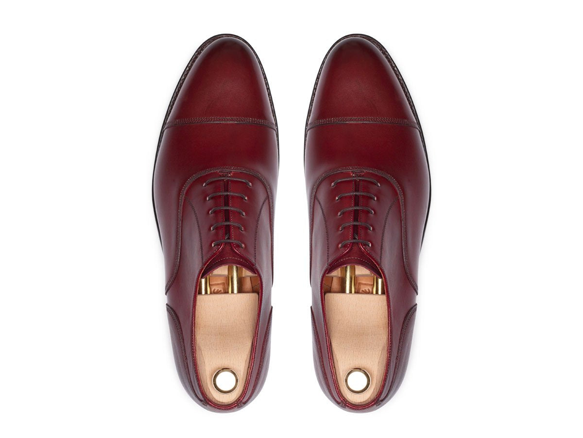 Magnolia - MTO - Burgundy Calf - TMG Last - Single Leather Sole-Made To Order Classic Captoe Cap Toe Oxfords-J.FitzPatrick Footwear