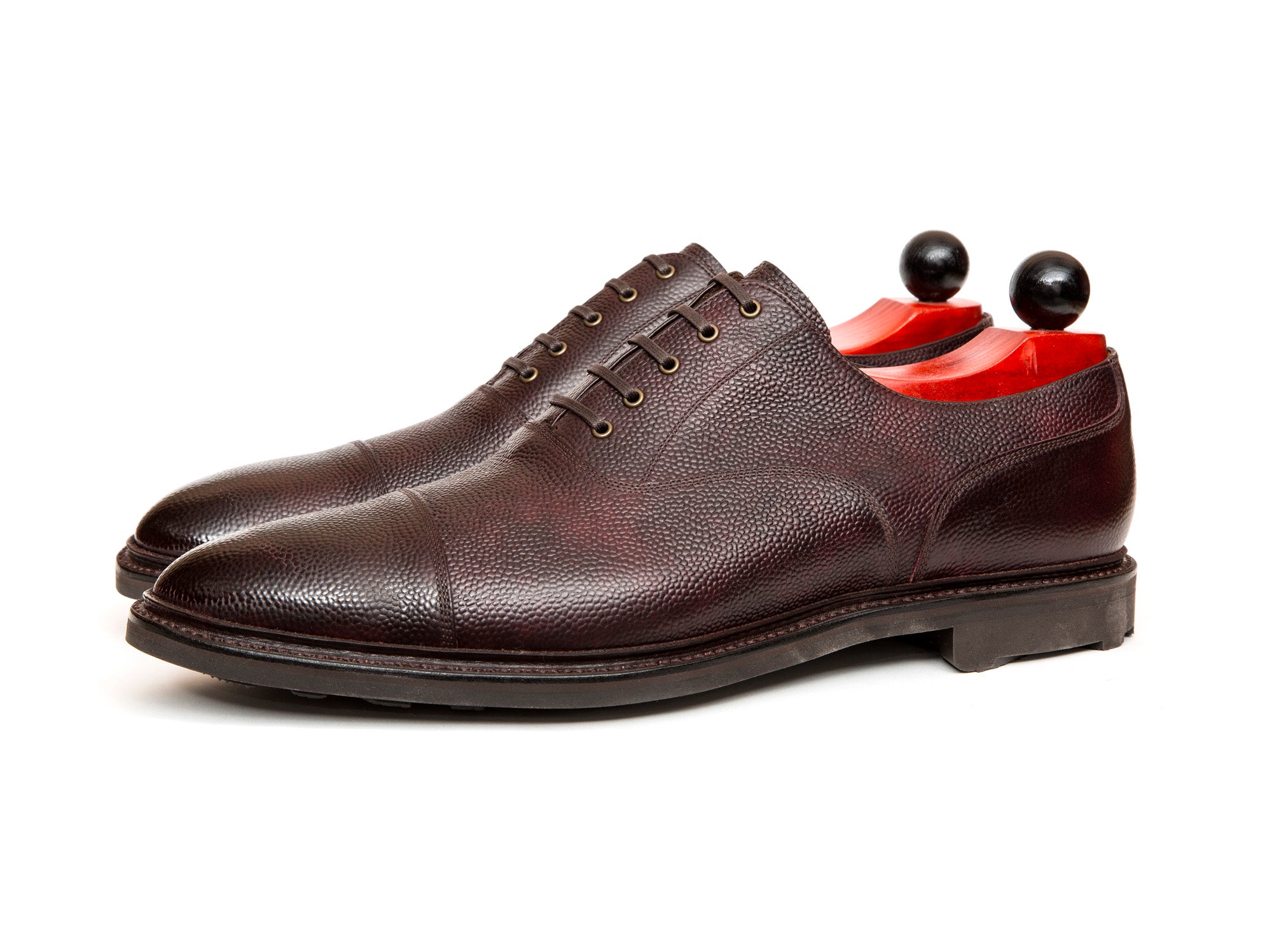 Magnolia - MTO - Plum Museum Grain - TMG Last - Rugged Rubber Sole-Made To Order Classic Captoe Cap Toe Oxfords-J.FitzPatrick Footwear