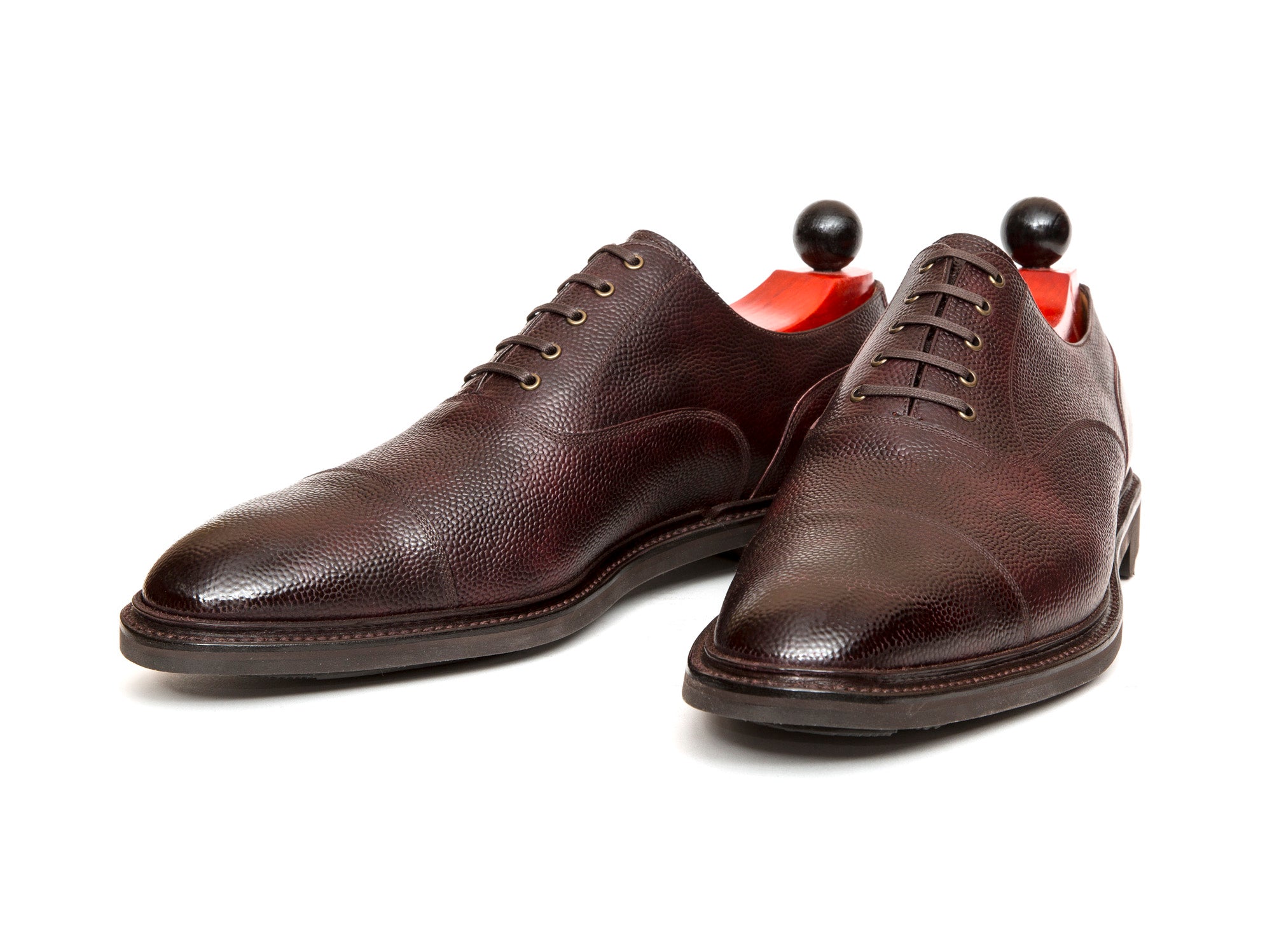 Magnolia - MTO - Plum Museum Grain - TMG Last - Rugged Rubber Sole-Made To Order Classic Captoe Cap Toe Oxfords-J.FitzPatrick Footwear