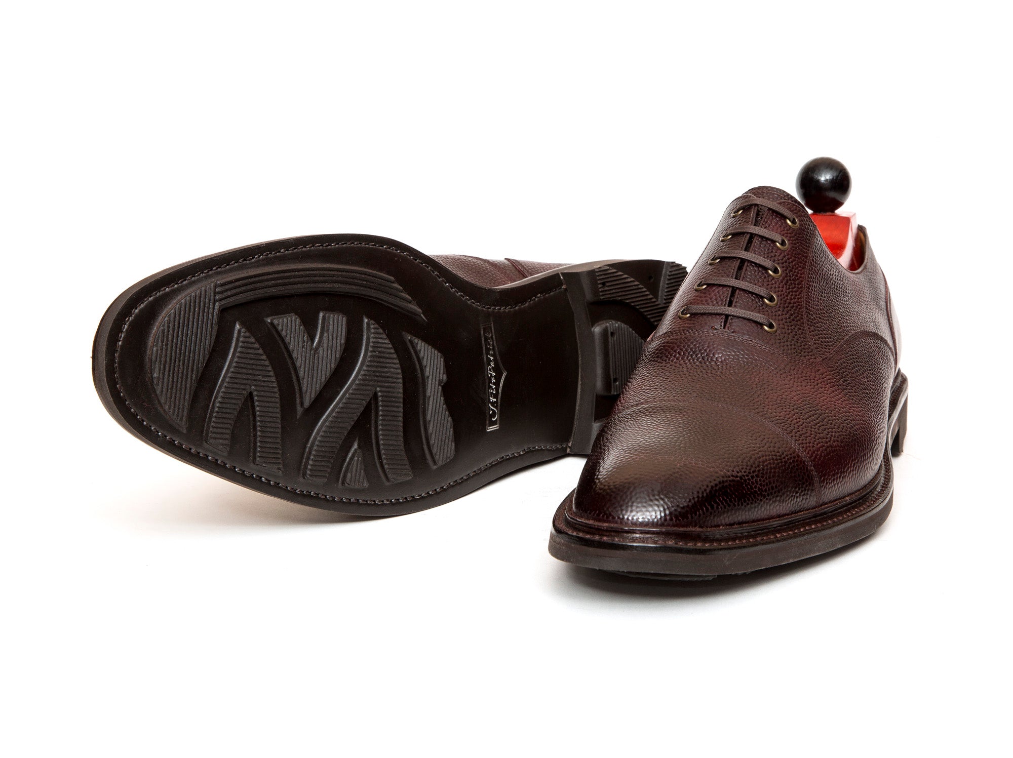 Magnolia - MTO - Plum Museum Grain - TMG Last - Rugged Rubber Sole-Made To Order Classic Captoe Cap Toe Oxfords-J.FitzPatrick Footwear
