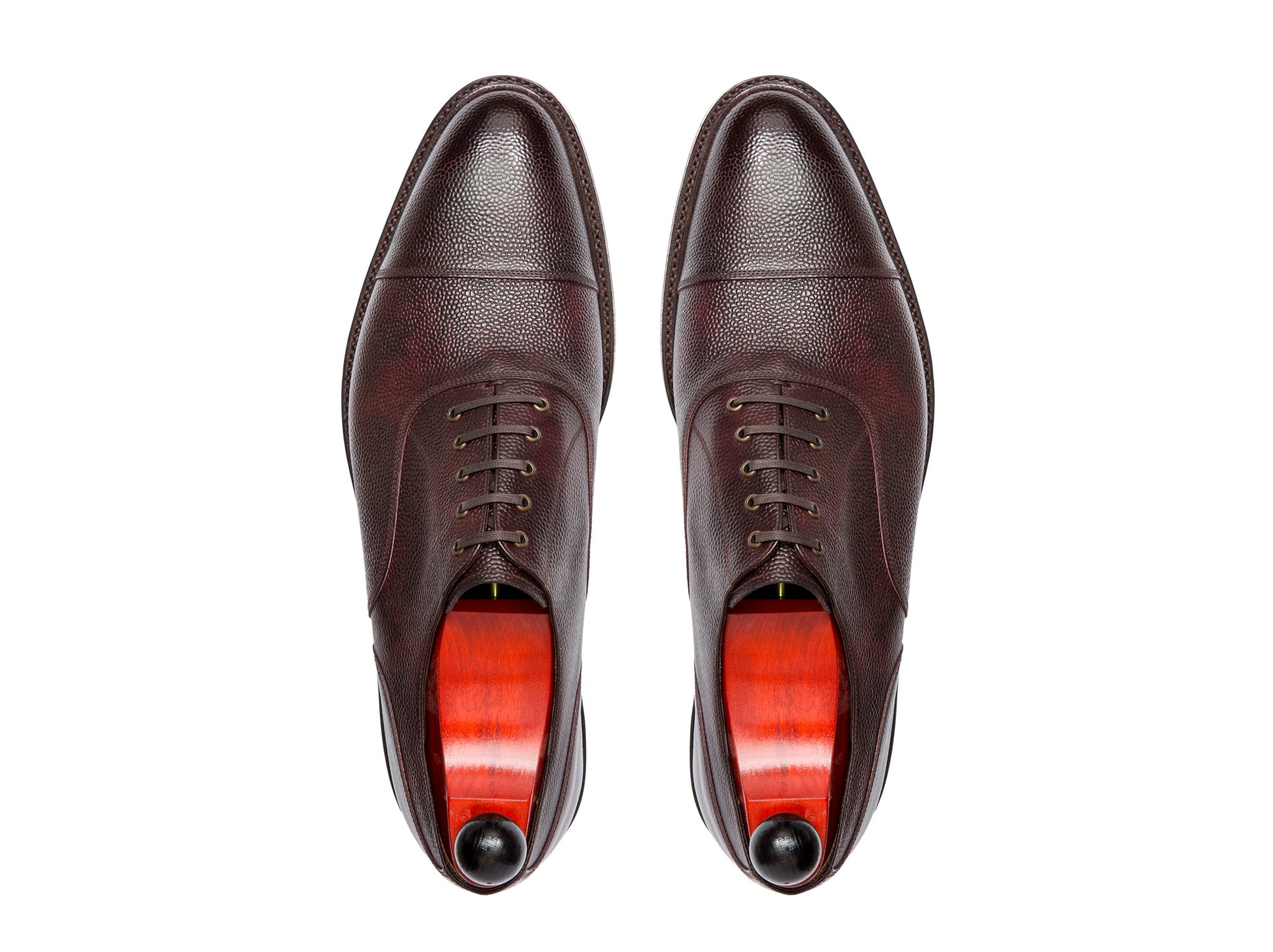 Magnolia - MTO - Plum Museum Grain - TMG Last - Rugged Rubber Sole-Made To Order Classic Captoe Cap Toe Oxfords-J.FitzPatrick Footwear
