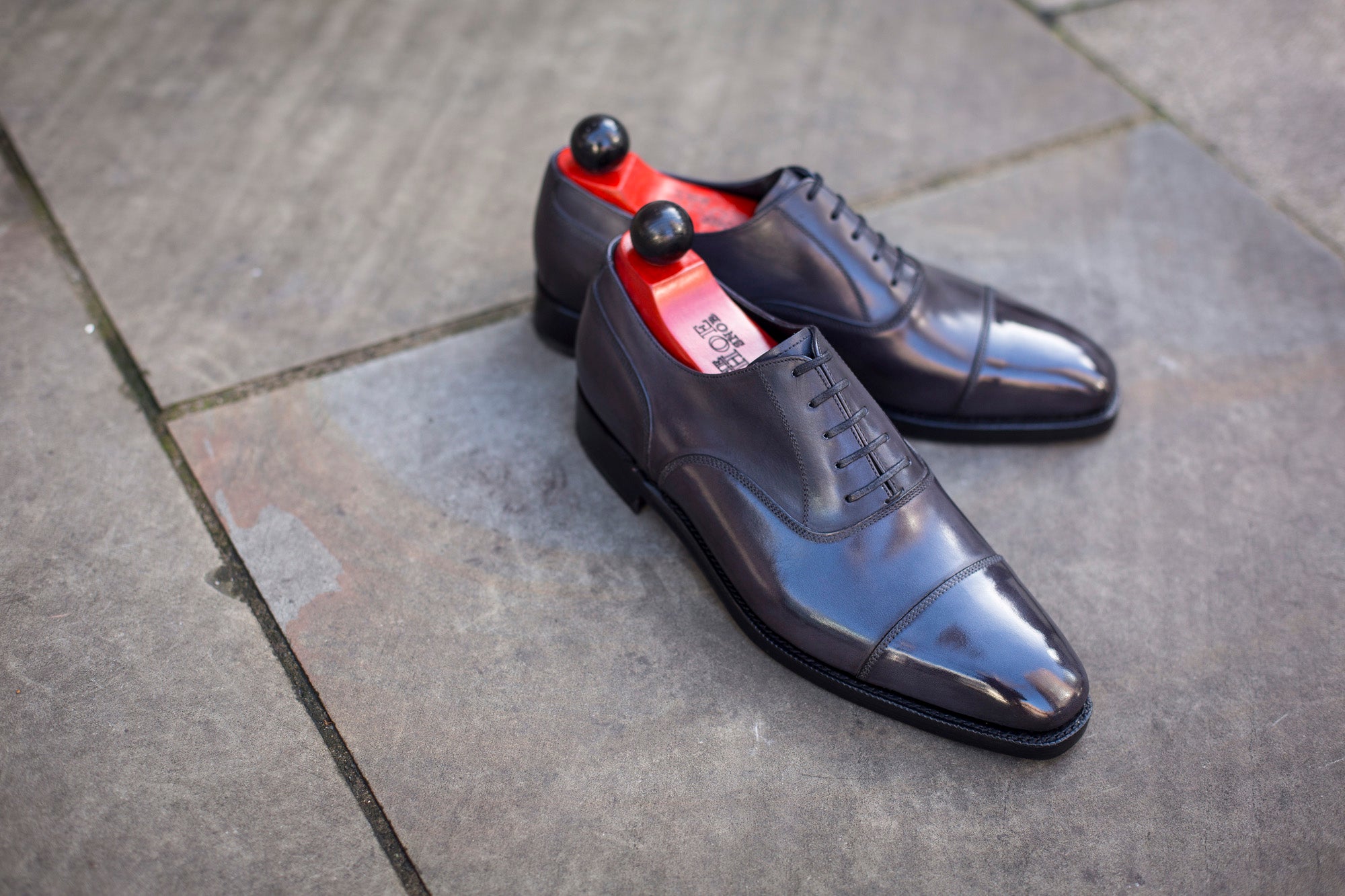 Magnolia - MTO - Shaded Grey Calf - LPB Last - Double Leather Sole-Made To Order Classic Captoe Cap Toe Oxfords-J.FitzPatrick Footwear