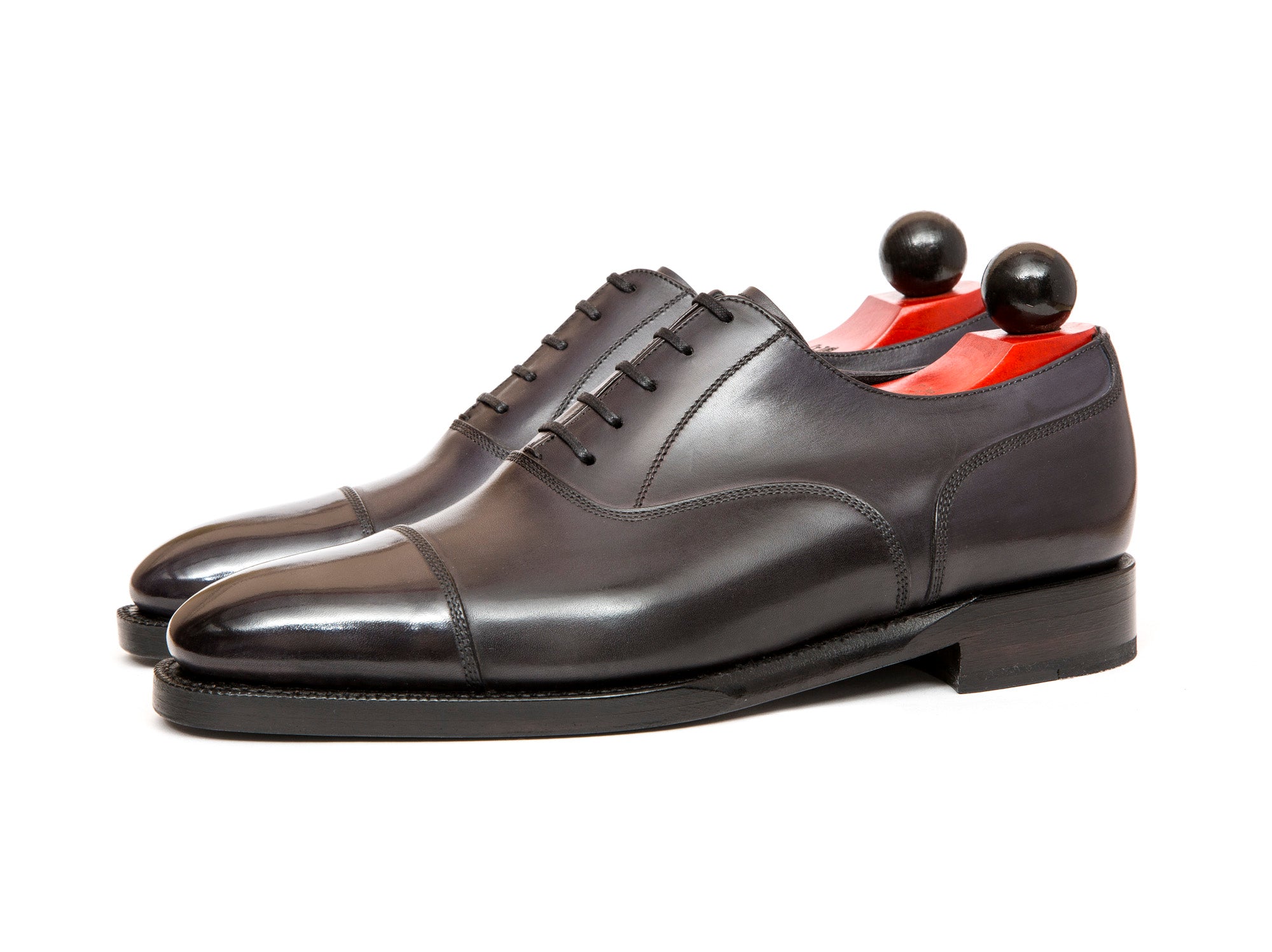 Magnolia - MTO - Shaded Grey Calf - LPB Last - Double Leather Sole-Made To Order Classic Captoe Cap Toe Oxfords-J.FitzPatrick Footwear