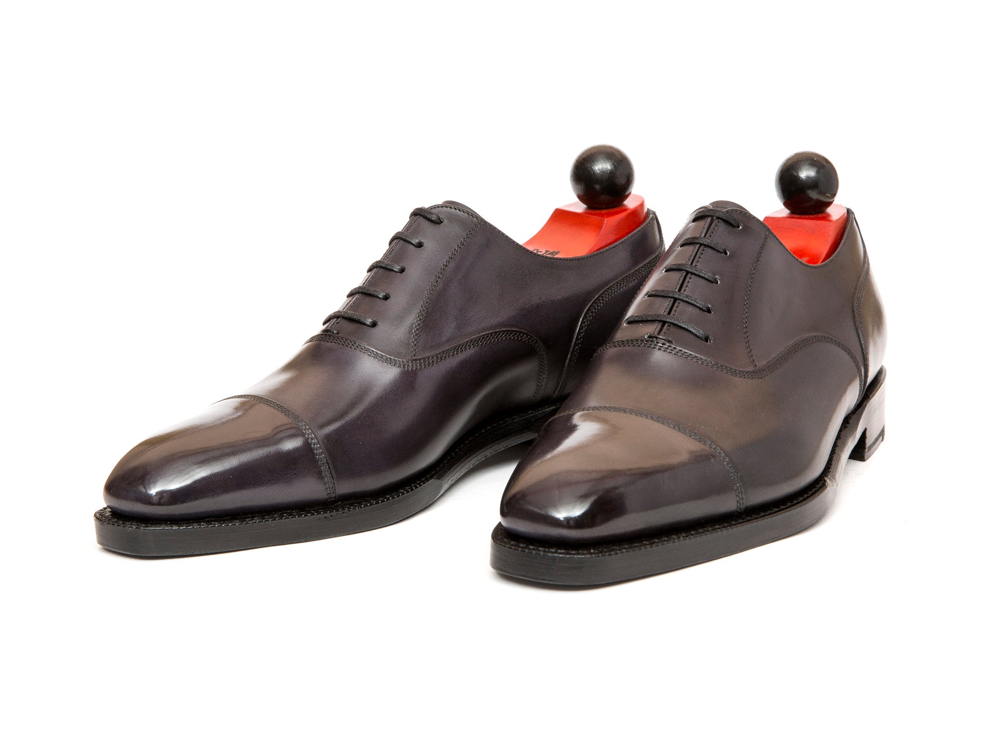 Magnolia - MTO - Shaded Grey Calf - LPB Last - Double Leather Sole-Made To Order Classic Captoe Cap Toe Oxfords-J.FitzPatrick Footwear