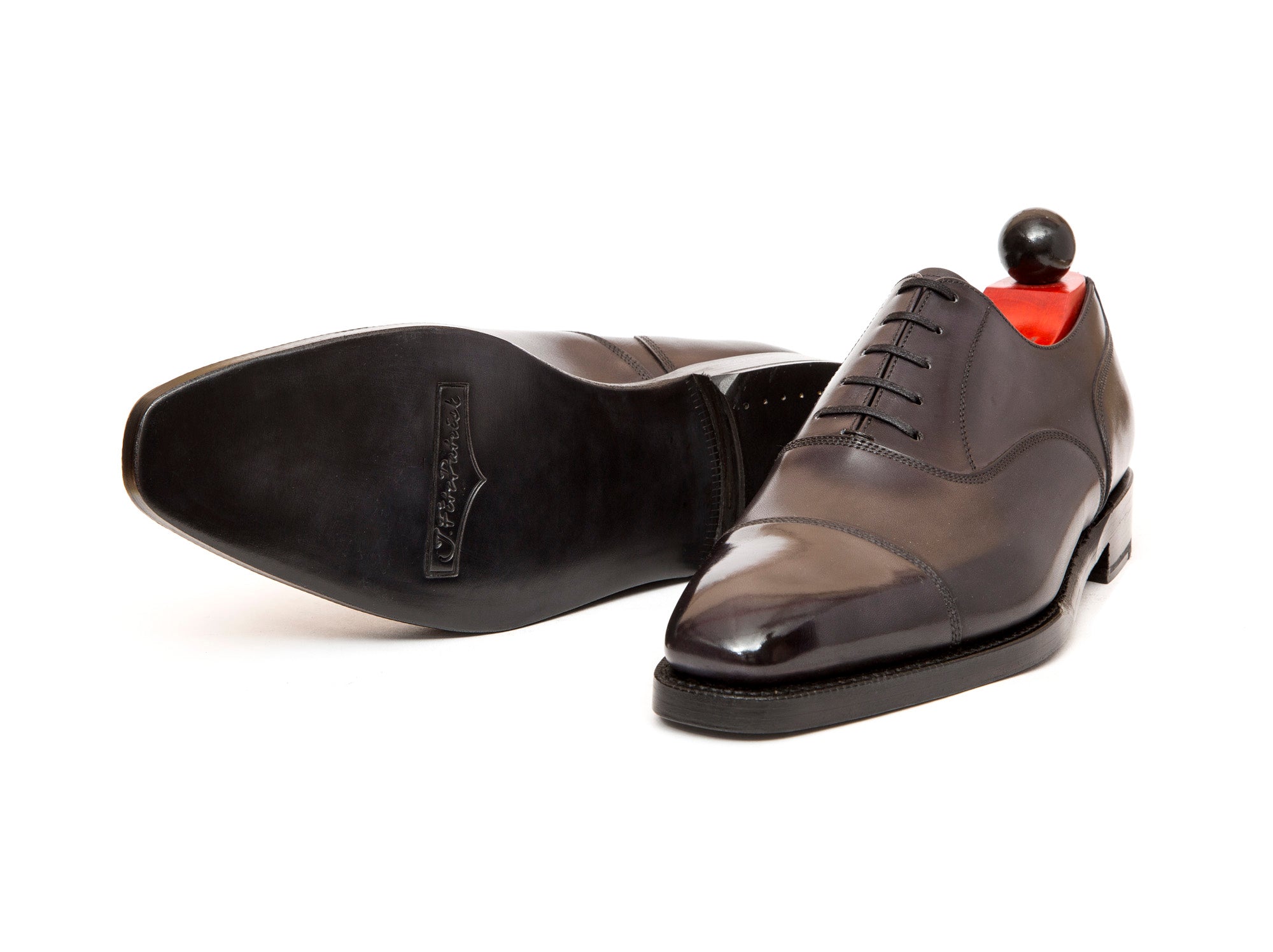 Magnolia - MTO - Shaded Grey Calf - LPB Last - Double Leather Sole-Made To Order Classic Captoe Cap Toe Oxfords-J.FitzPatrick Footwear