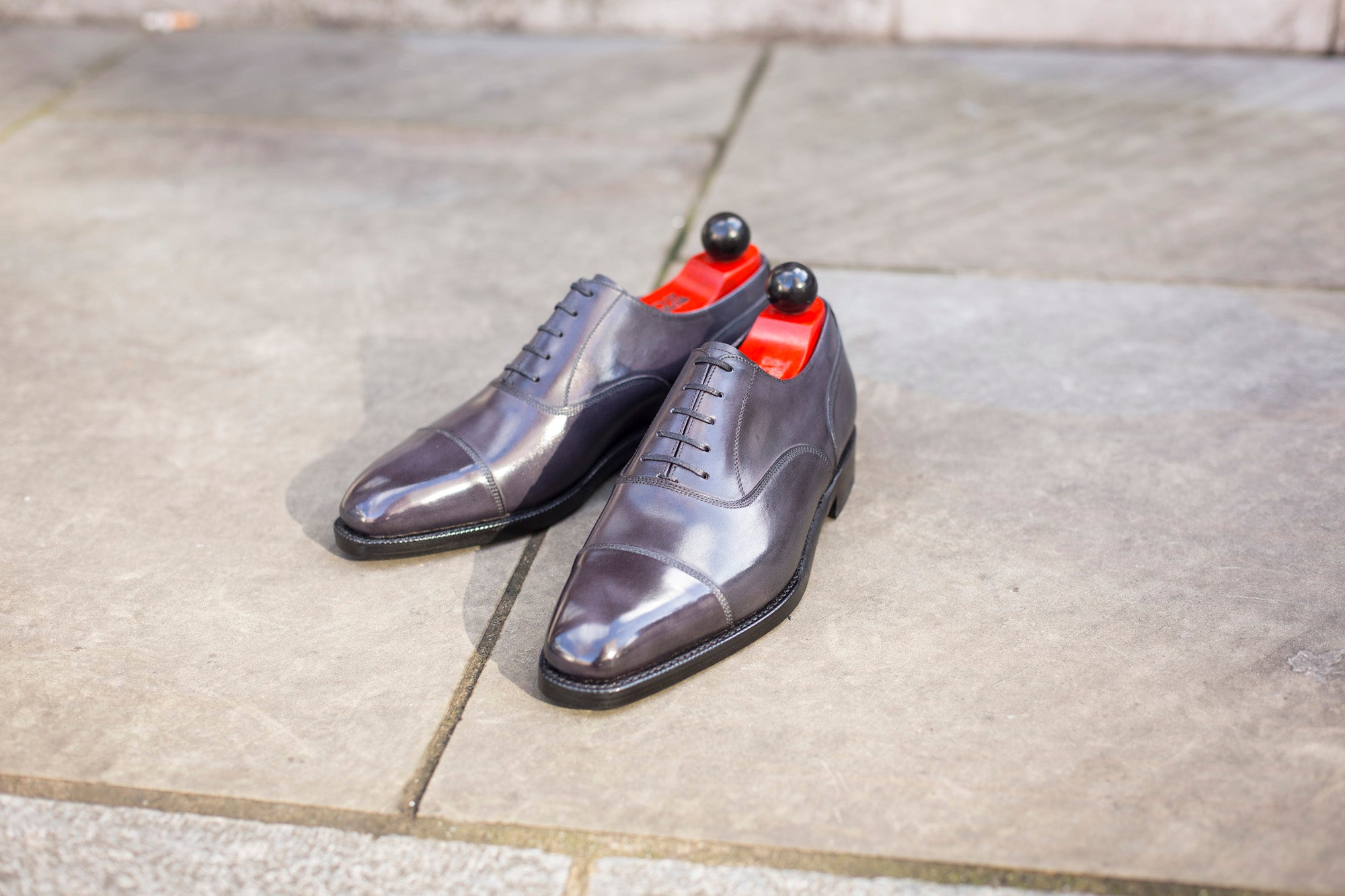 Magnolia - MTO - Shaded Grey Calf - LPB Last - Double Leather Sole-Made To Order Classic Captoe Cap Toe Oxfords-J.FitzPatrick Footwear