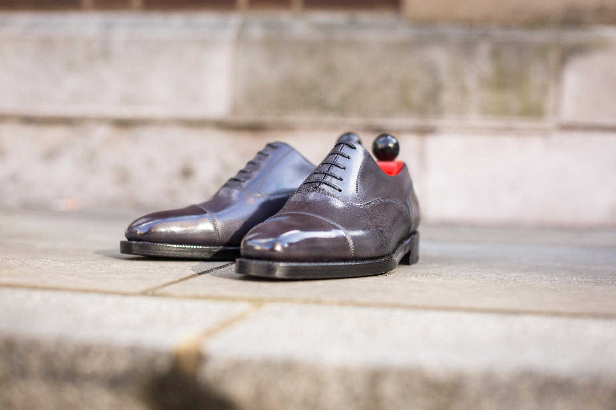 Magnolia - MTO - Shaded Grey Calf - LPB Last - Double Leather Sole-Made To Order Classic Captoe Cap Toe Oxfords-J.FitzPatrick Footwear
