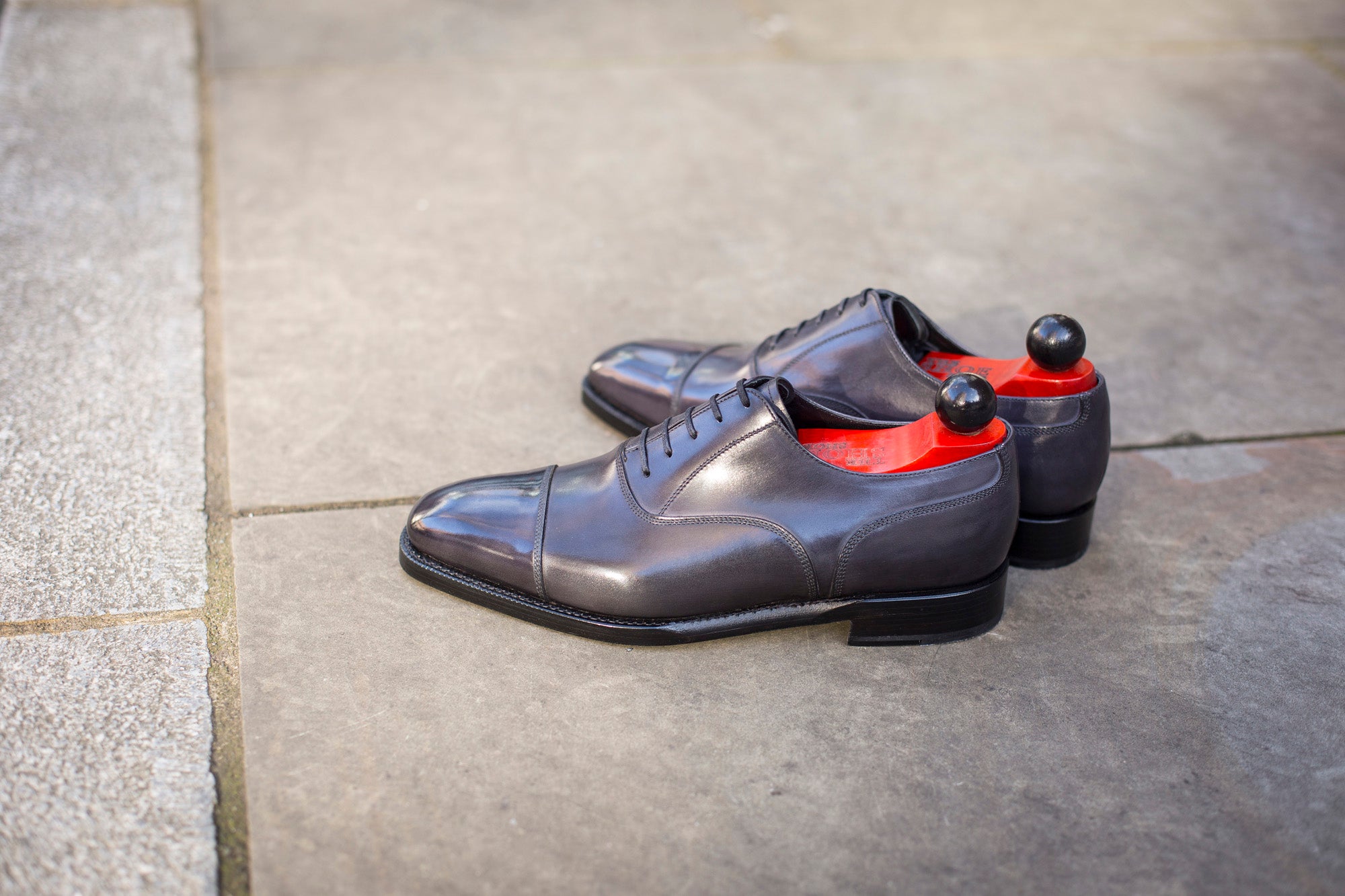 Magnolia - MTO - Shaded Grey Calf - LPB Last - Double Leather Sole-Made To Order Classic Captoe Cap Toe Oxfords-J.FitzPatrick Footwear