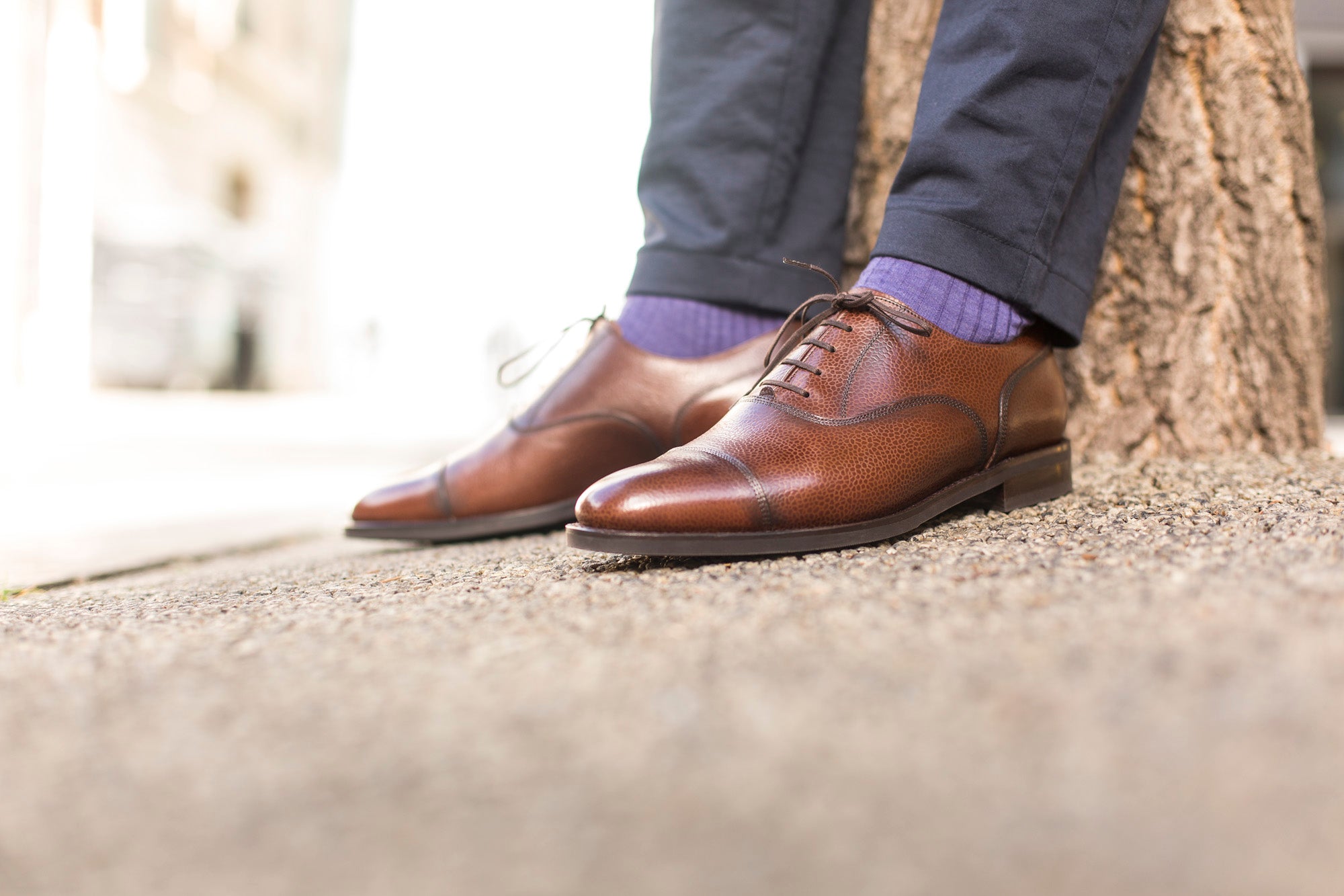Magnolia - MTO - Soft Brown Grain - TMG Last - City Rubber Sole-Made To Order Classic Captoe Cap Toe Oxfords-J.FitzPatrick Footwear