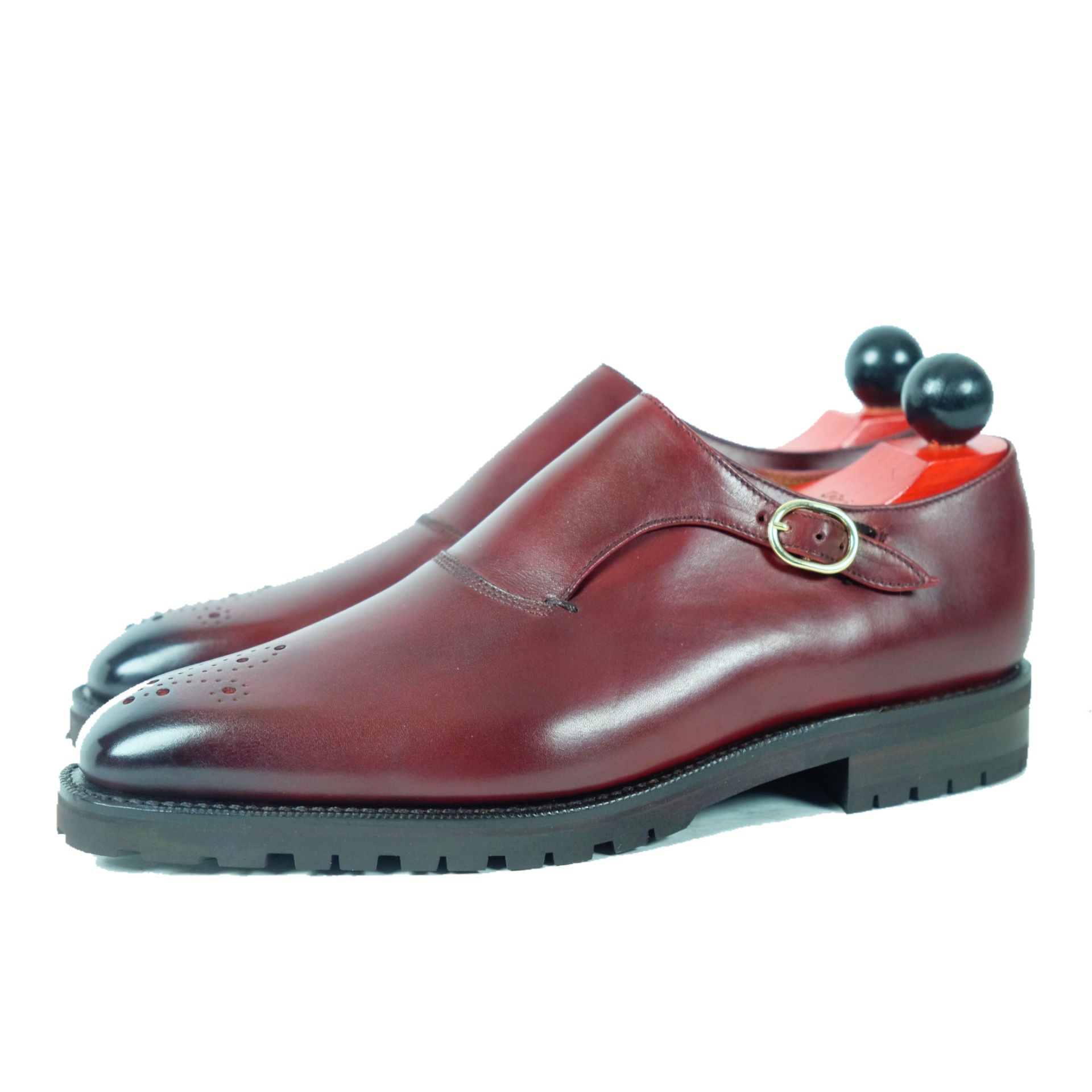 Martel - MTO - Burgundy Calf-Made To Order Single Monkstrap Medallion-J.FitzPatrick Footwear