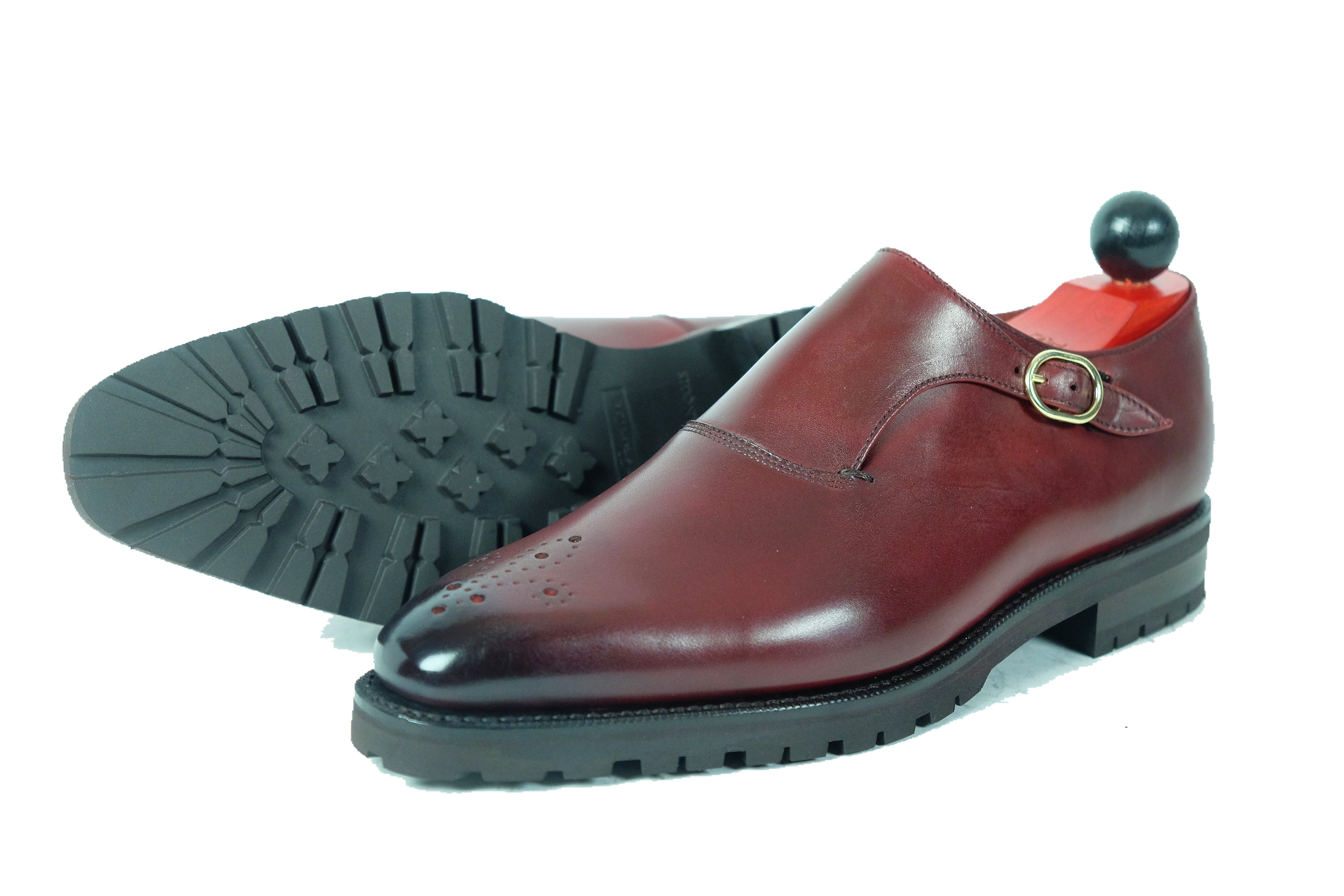 Martel - MTO - Burgundy Calf-Made To Order Single Monkstrap Medallion-J.FitzPatrick Footwear
